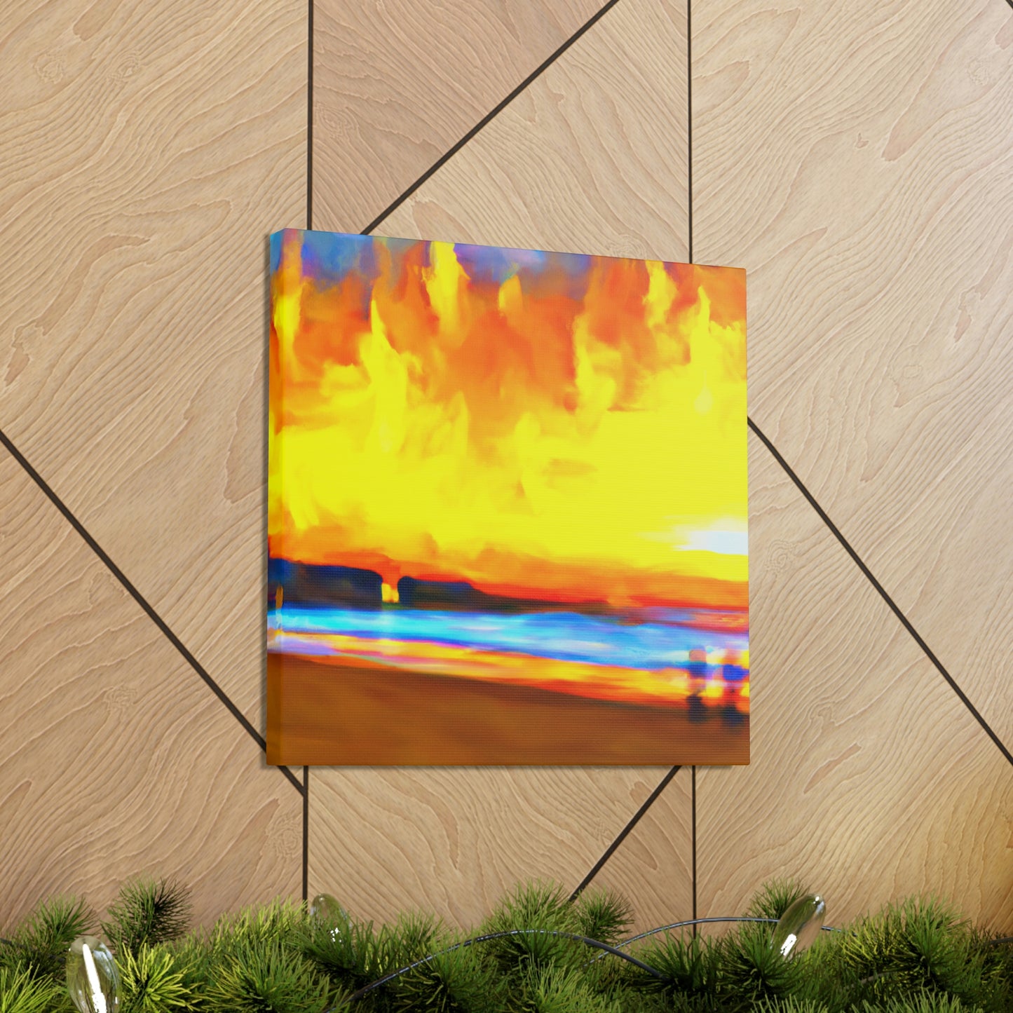 A Framed Glowing Sunset - Canvas