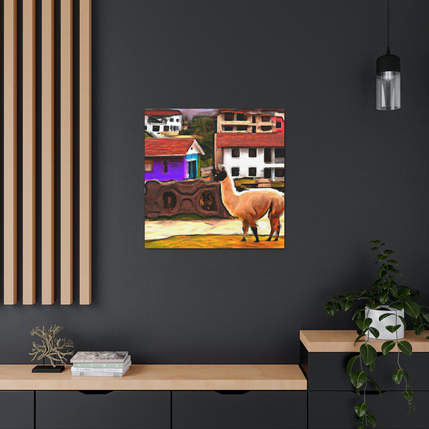 Llamas in Landscape - Canvas