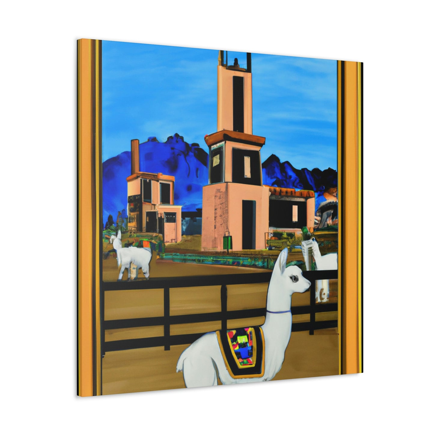 Llama Art Deco Glam - Canvas