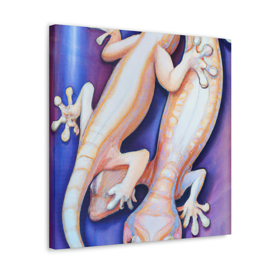 Geckos in Gold Gloss. - Canvas