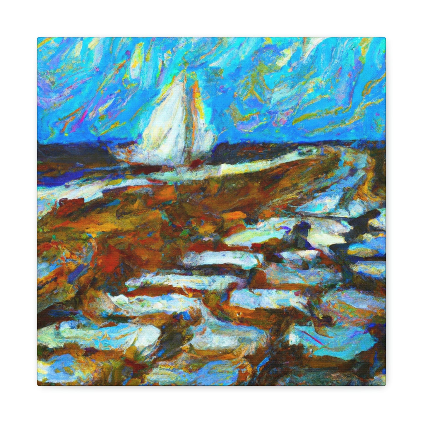 Seawall on the Shore - Canvas