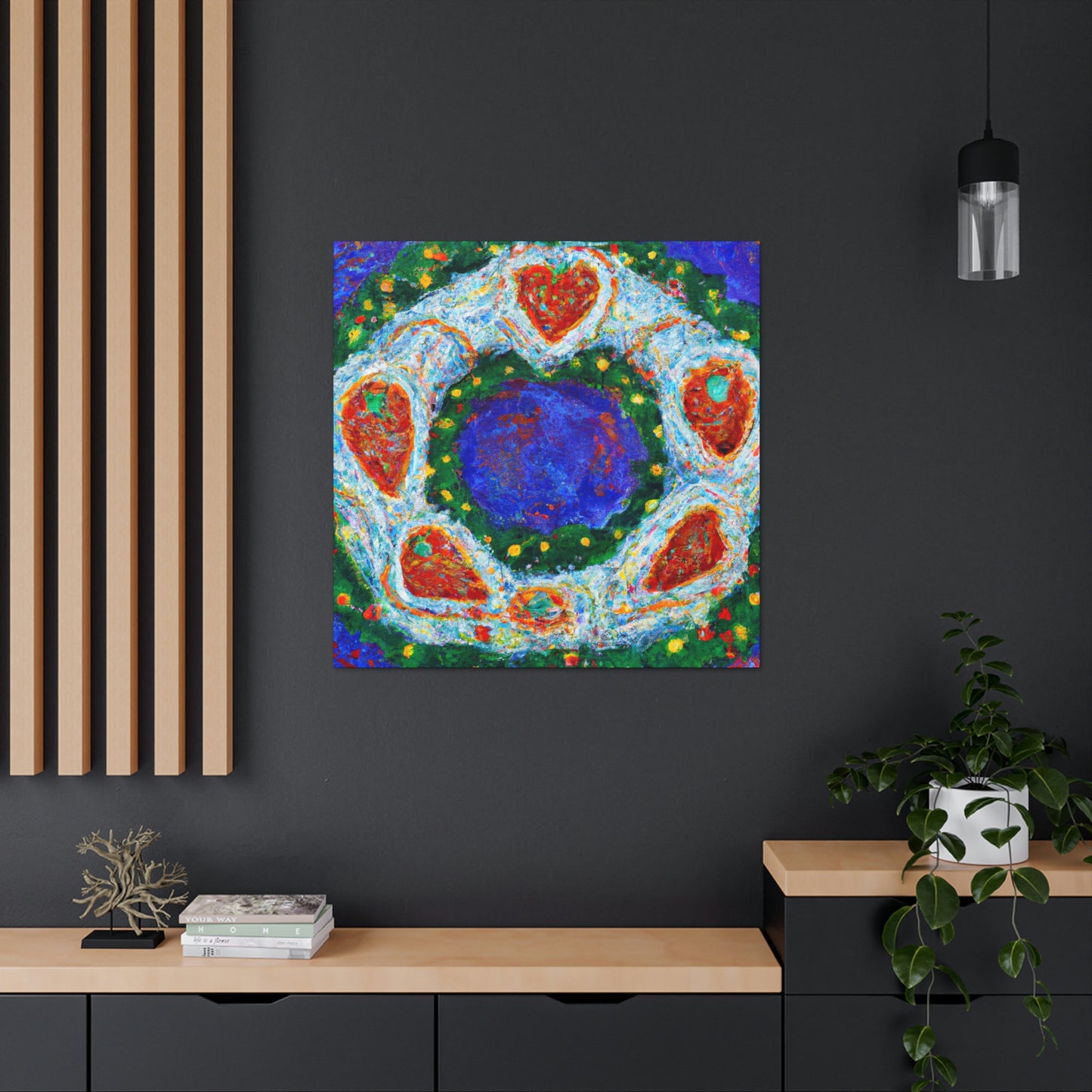 "Winter Wreath Abstraction" - Canvas