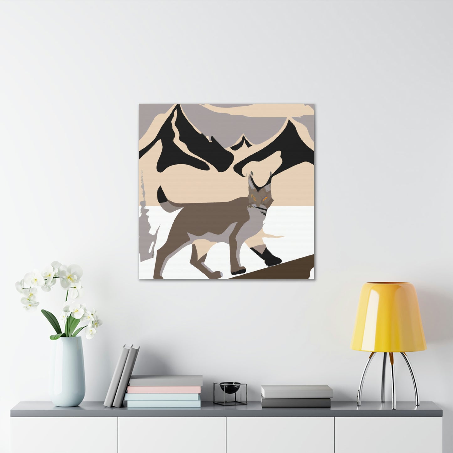 "Bobcat in Art Deco" - Canvas