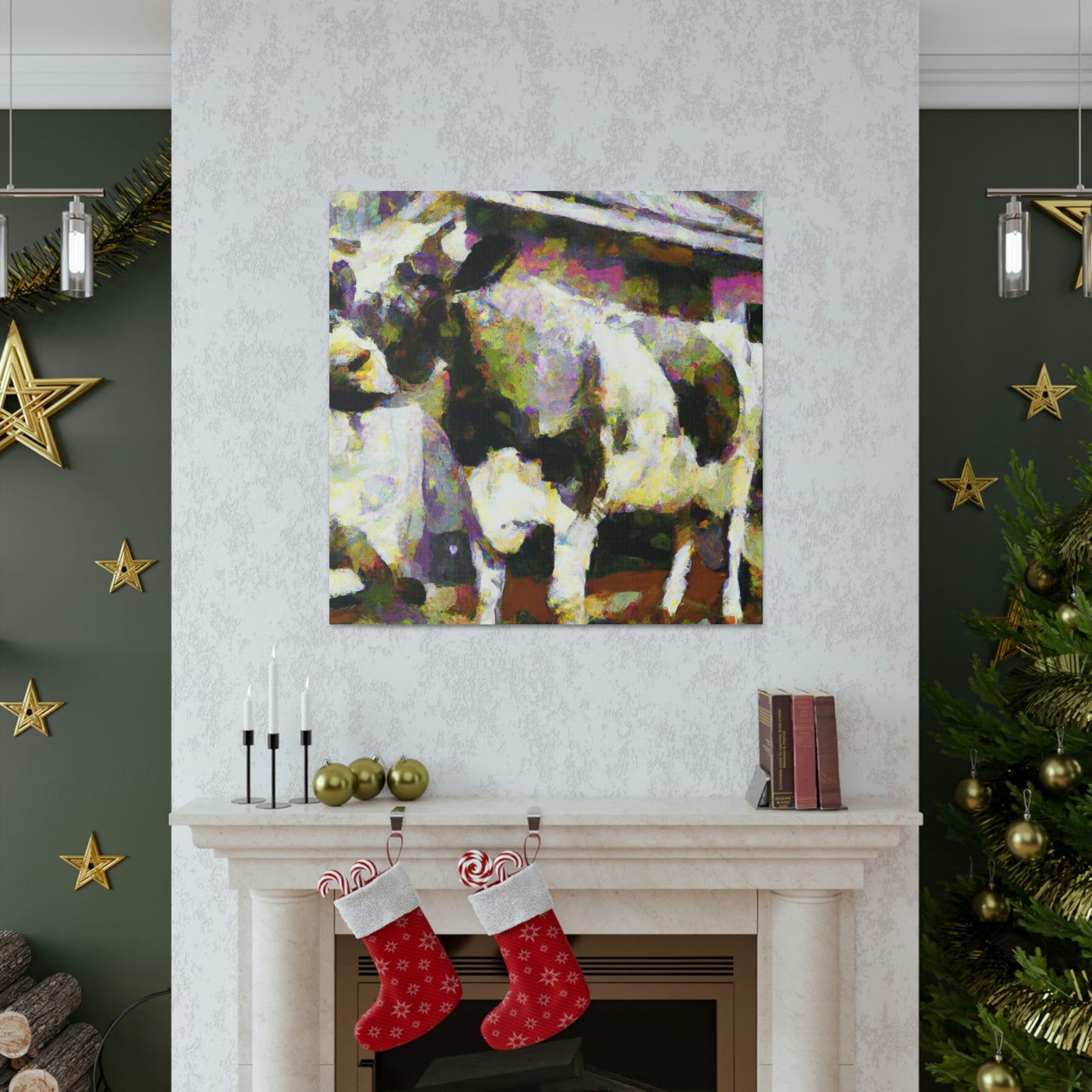 Milking a Countryside Cow - Canvas