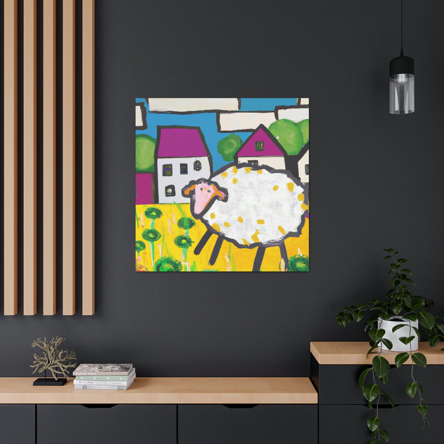 "Sheep in Splendid Hues" - Canvas