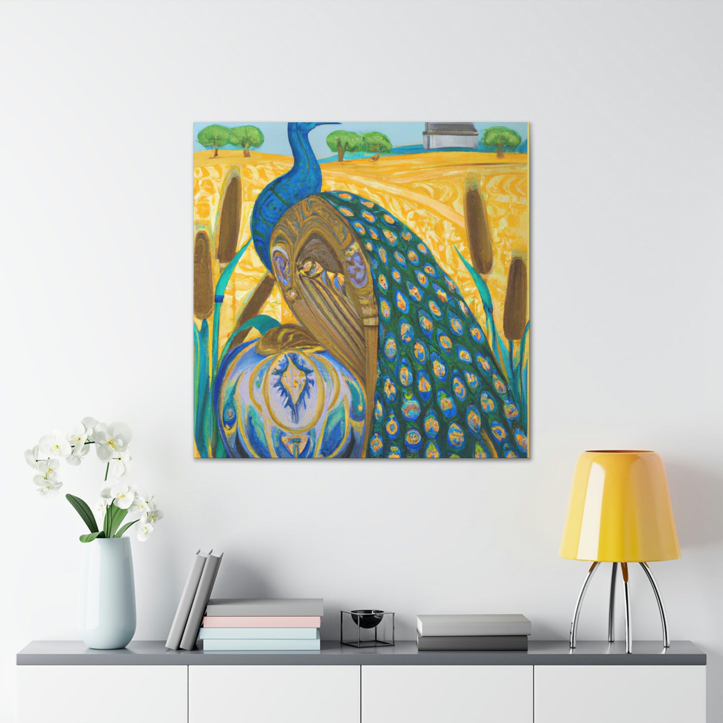 "Peacock Grandeur Awaits". - Canvas