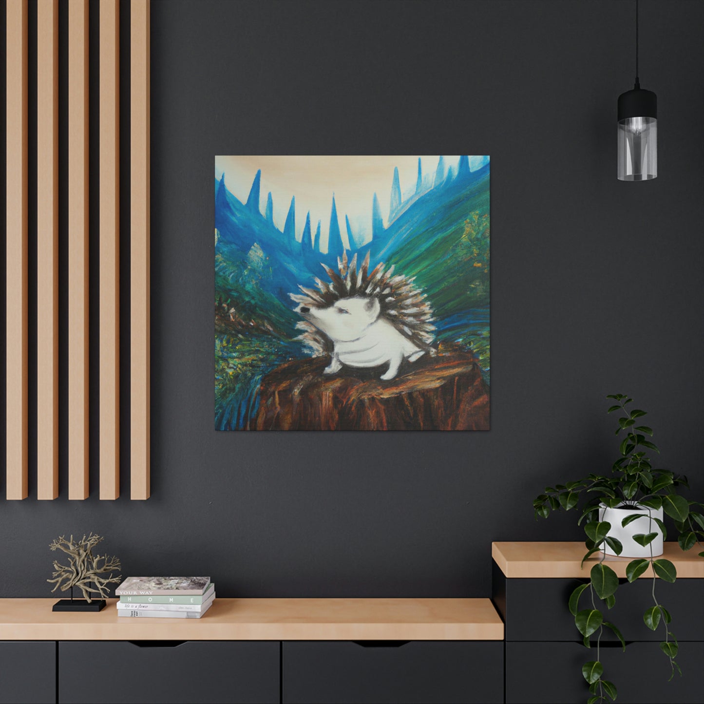 "Hedgehog in Deco Style" - Canvas