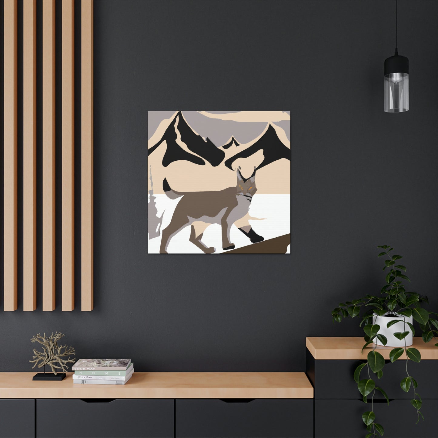 "Bobcat in Art Deco" - Canvas