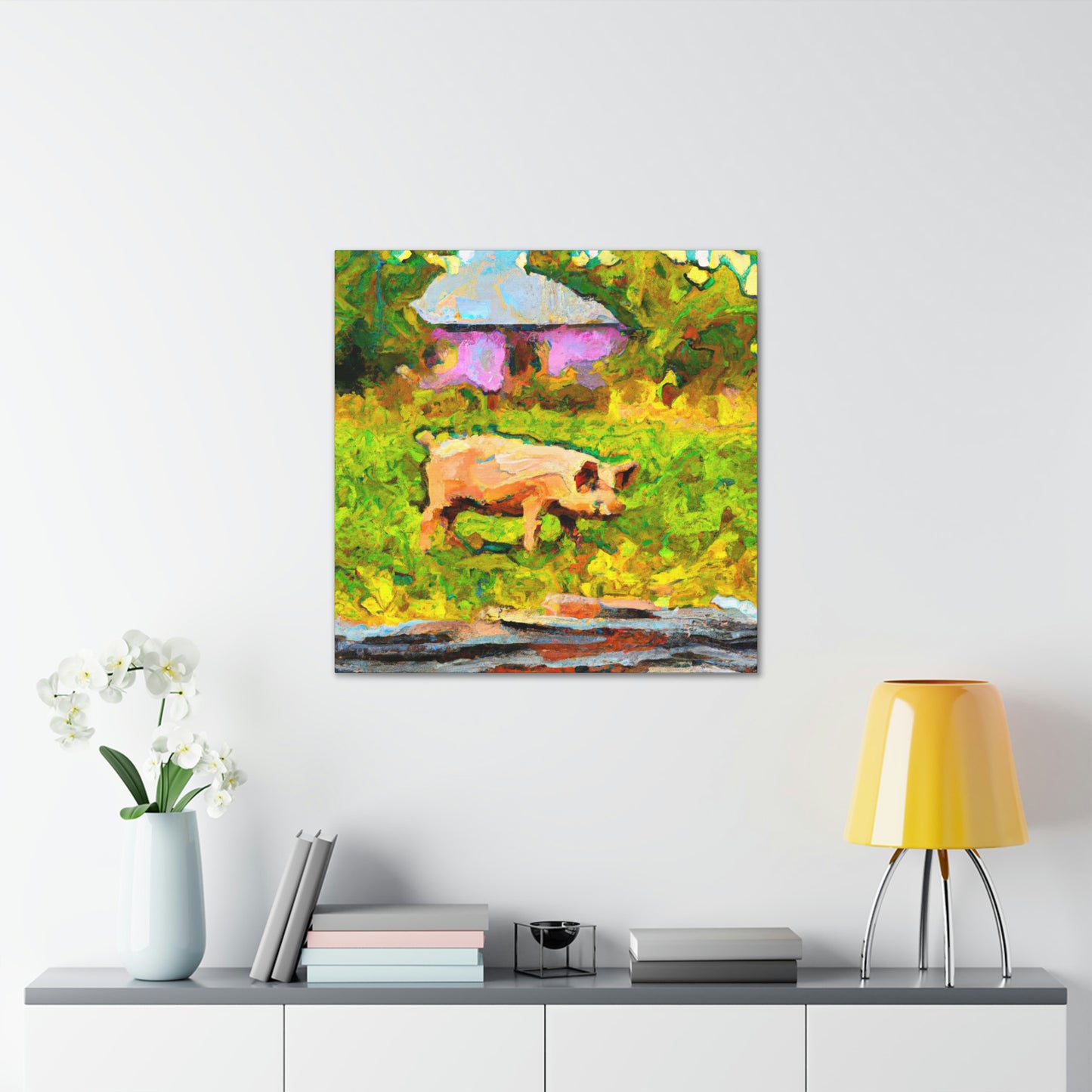 "Pig in Impressionism" - Canvas