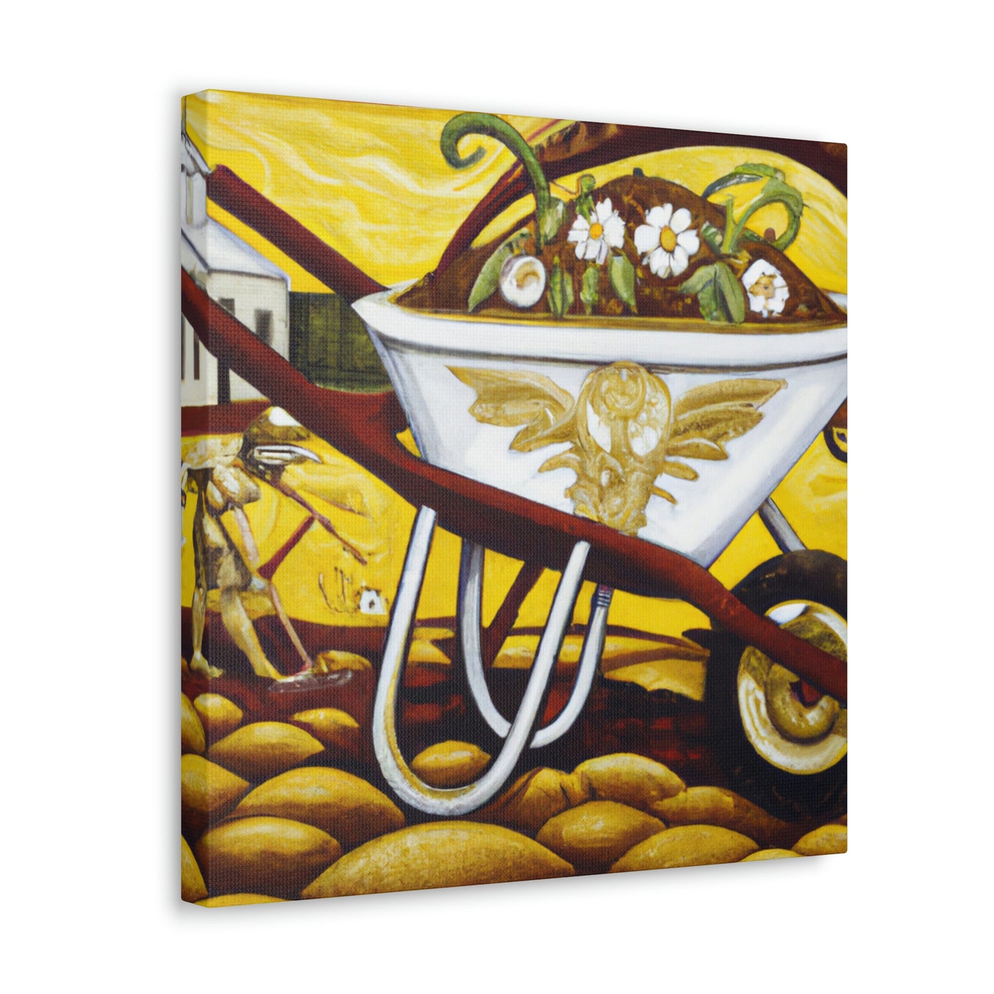 "Wheelbarrow in Bloom" - Canvas