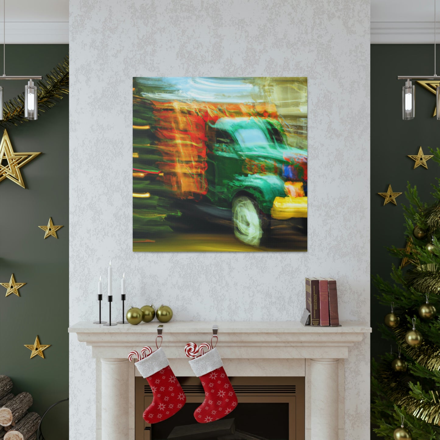 "Truck with Christmas Cheer" - Canvas