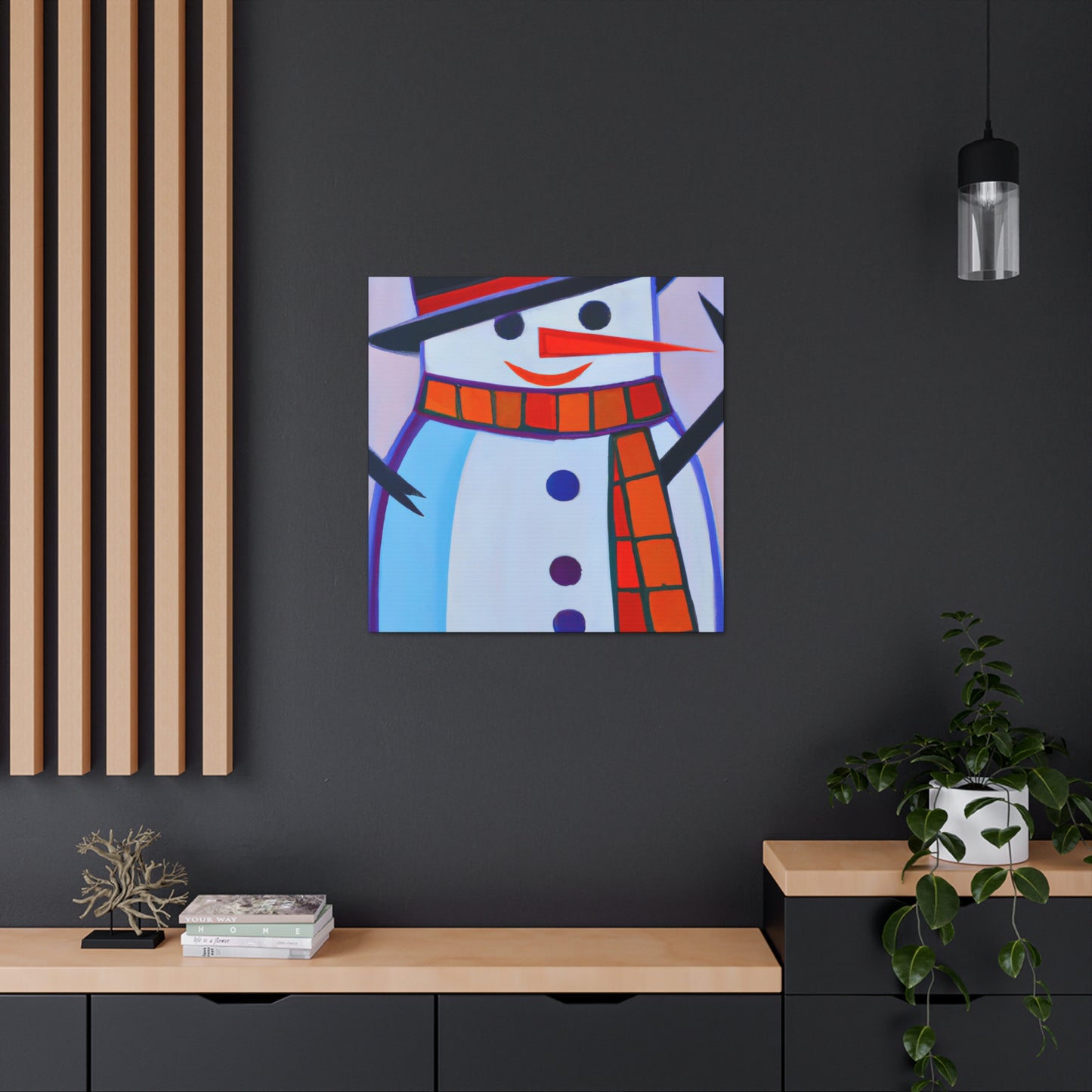 "Frosty Art Deco Snowman" - Canvas