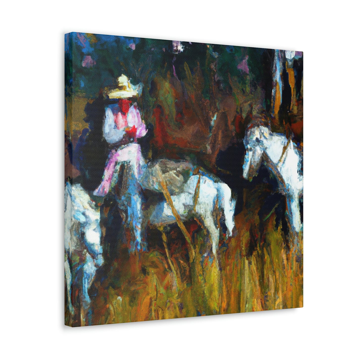 "Grazing Horses, Expression" - Canvas