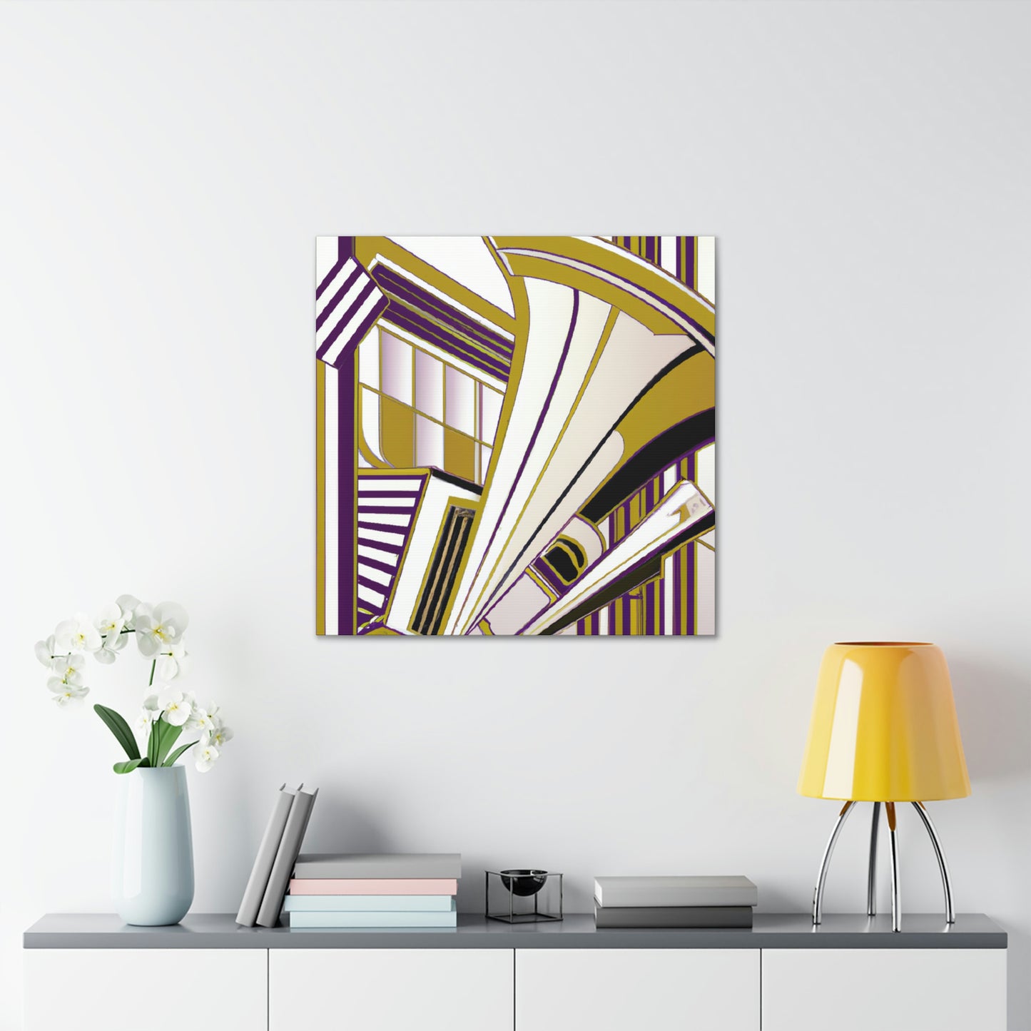 "Rising Deco Trumpet" - Canvas