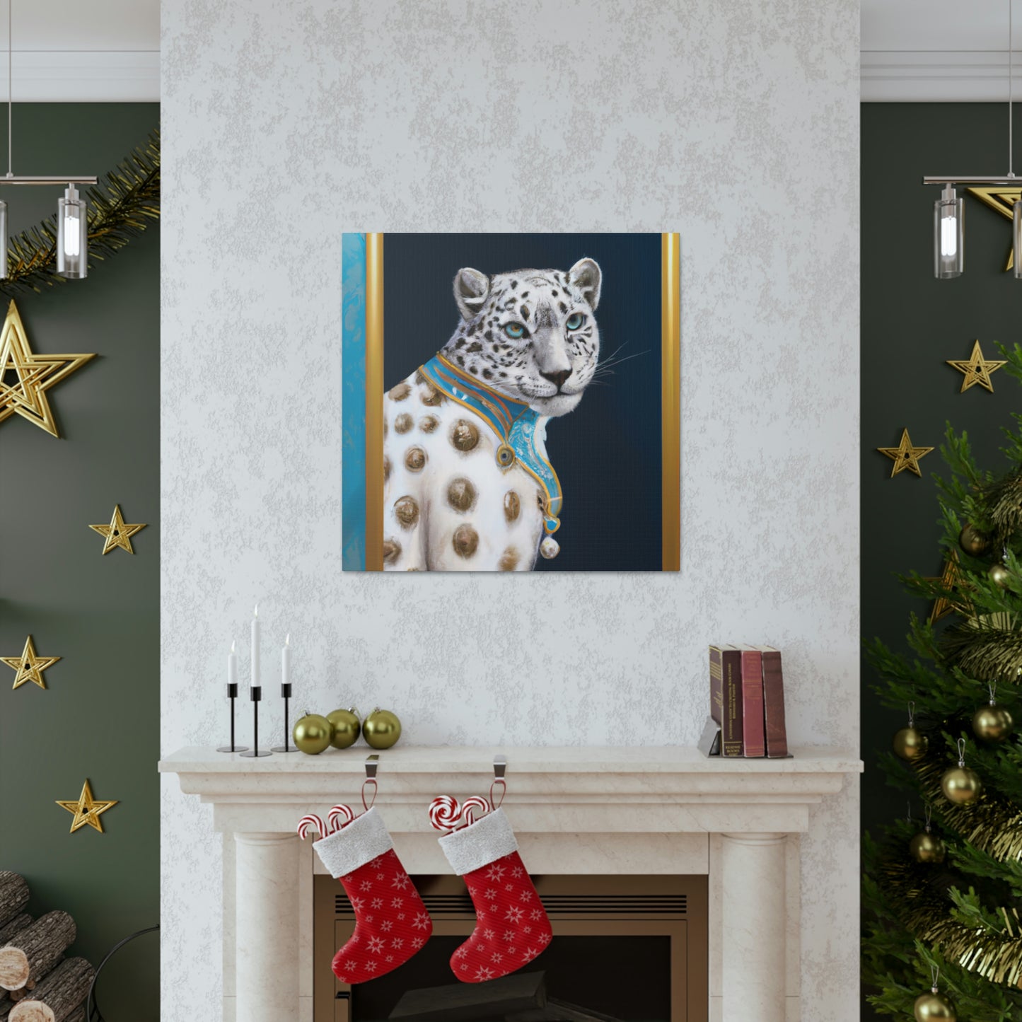 "Snow Leopard Sparkles Bright" - Canvas