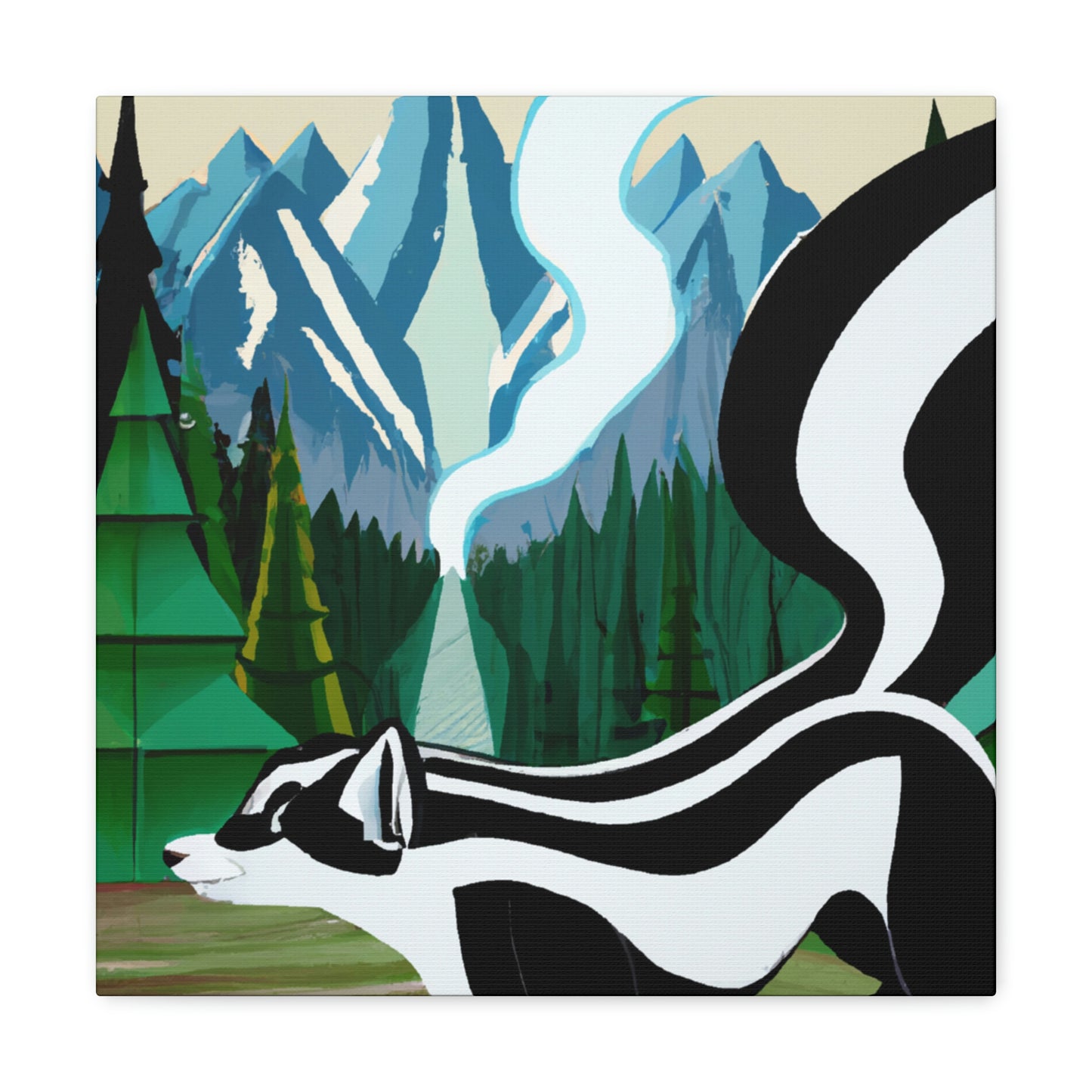 Skunk in Art Deco - Canvas