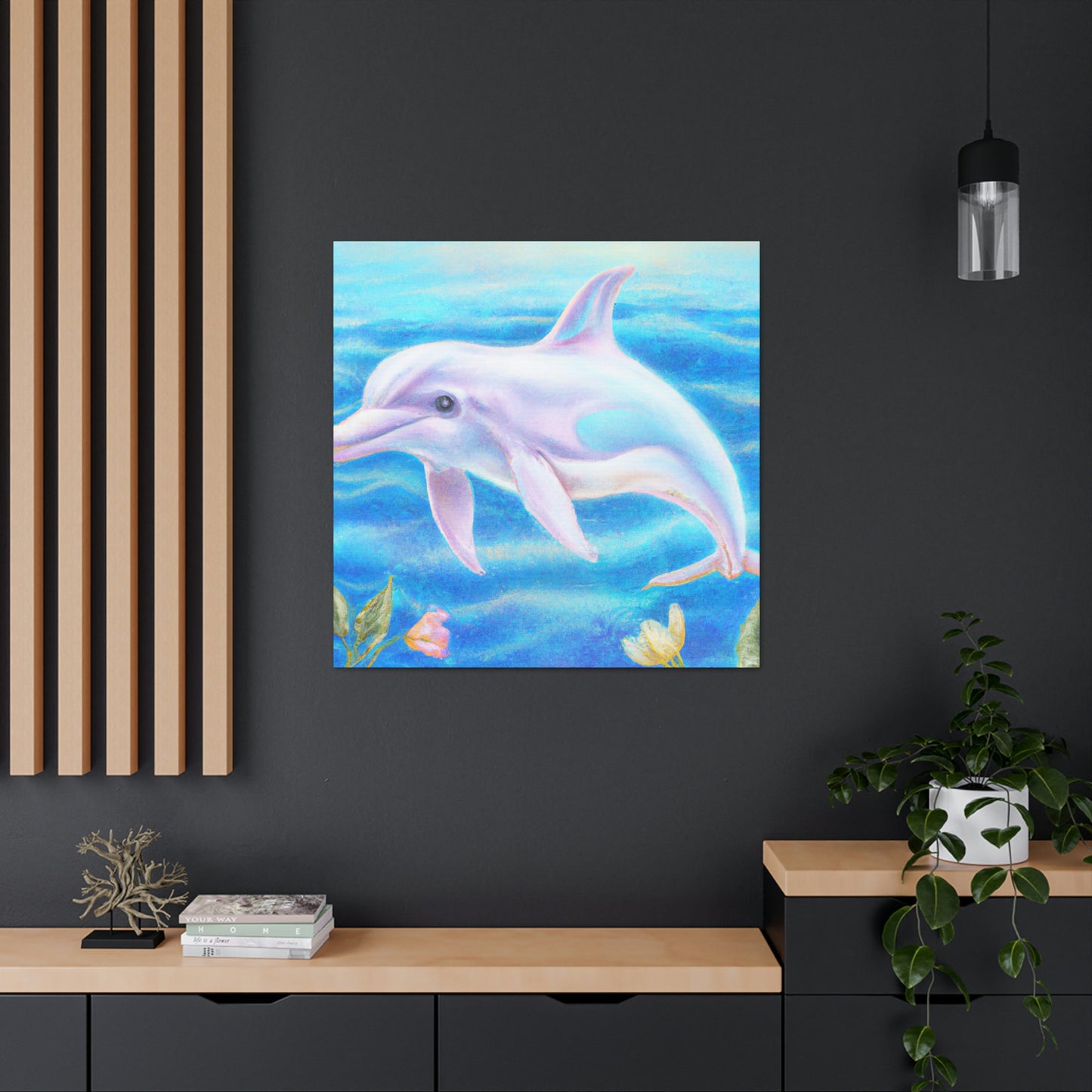 "Dolphins in Aquamarine Seas" - Canvas