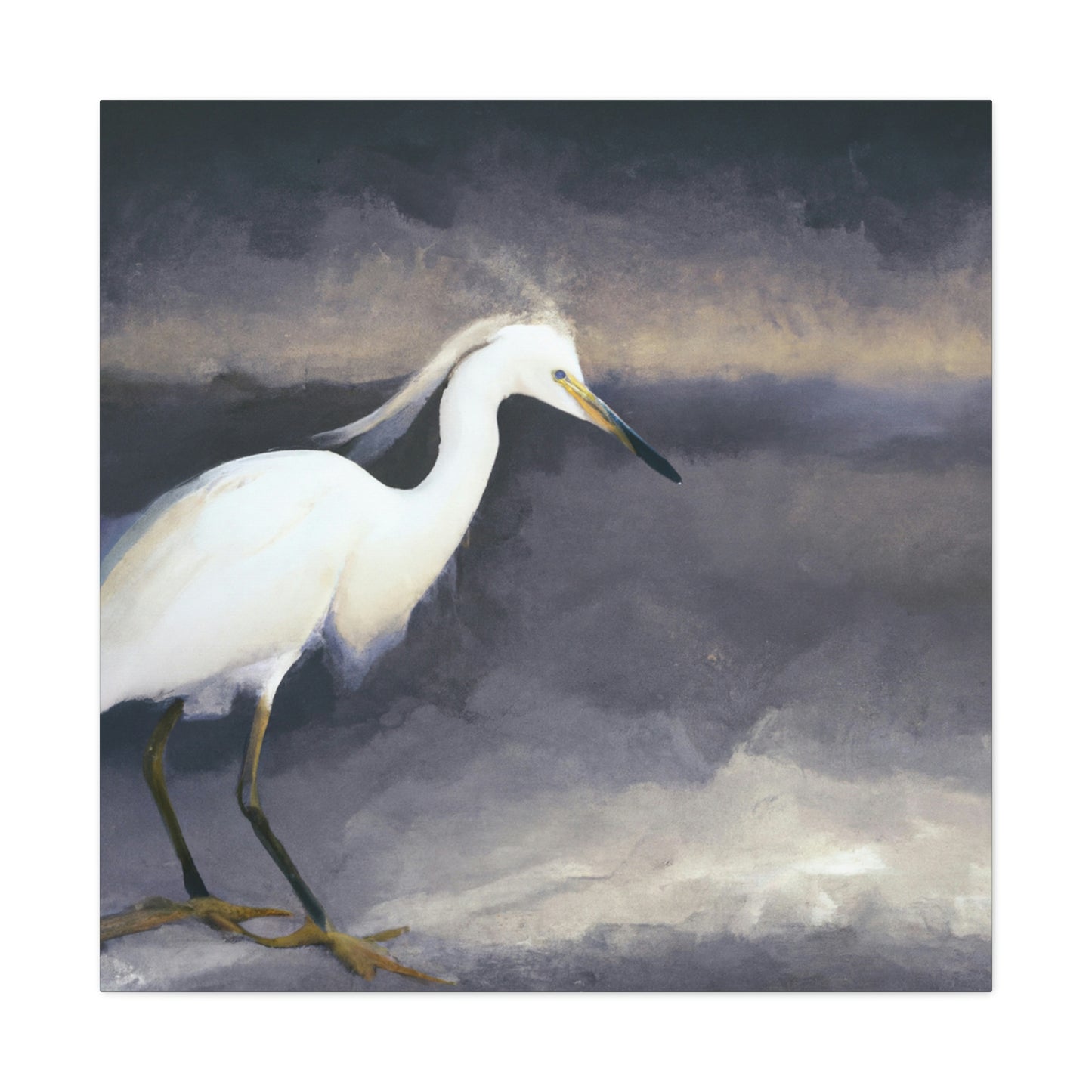 "Whiteness of Egret Winter" - Canvas