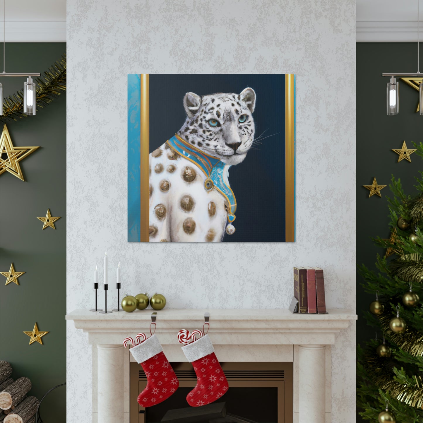 "Snow Leopard Sparkles Bright" - Canvas