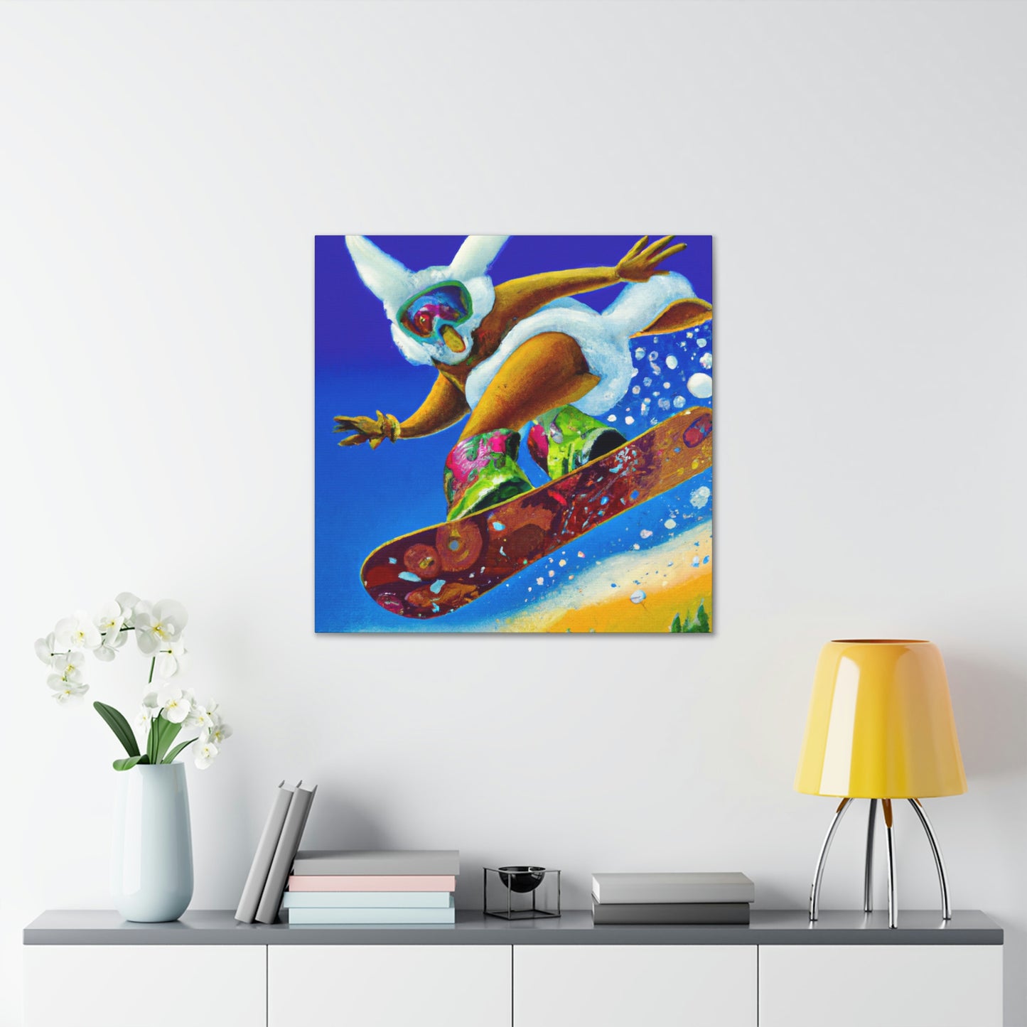 "Snow Boarding Deco Splendor" - Canvas