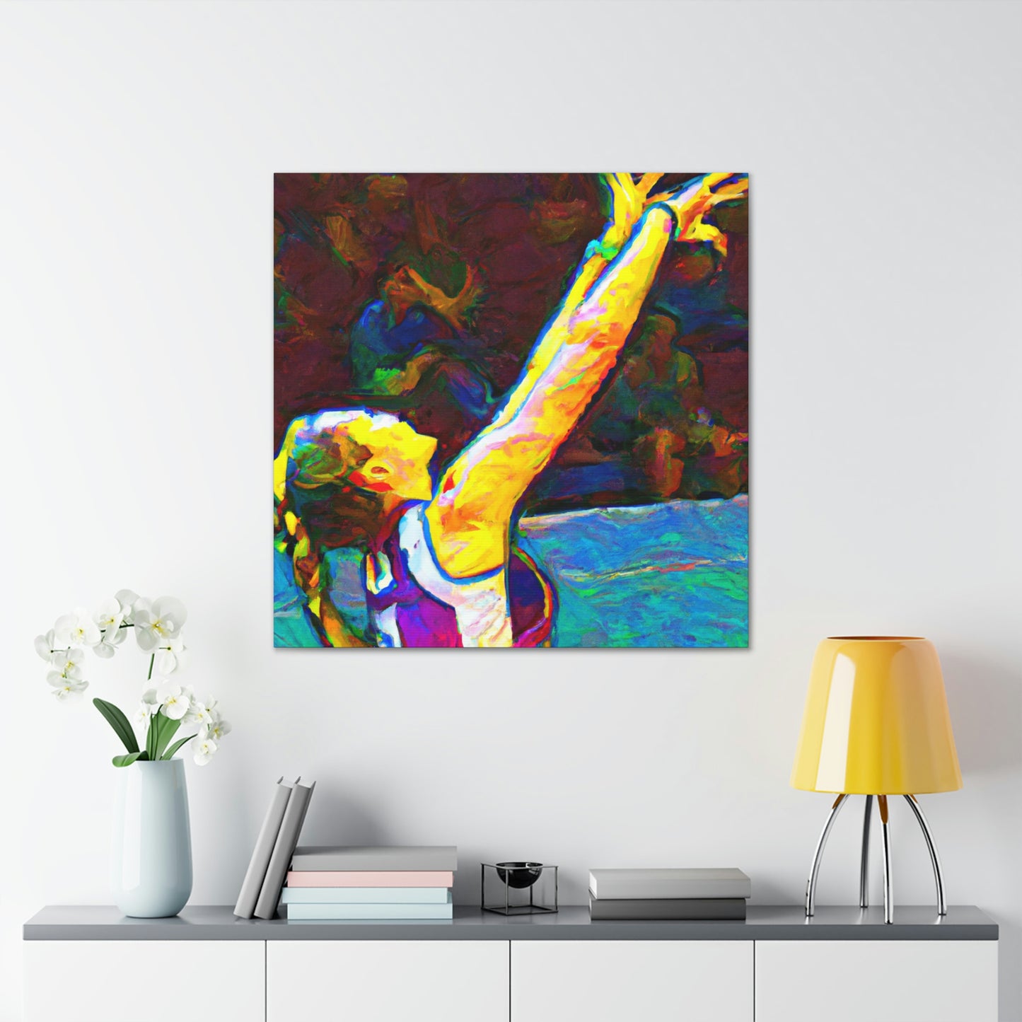 Volleyball in Colorful Motion - Canvas