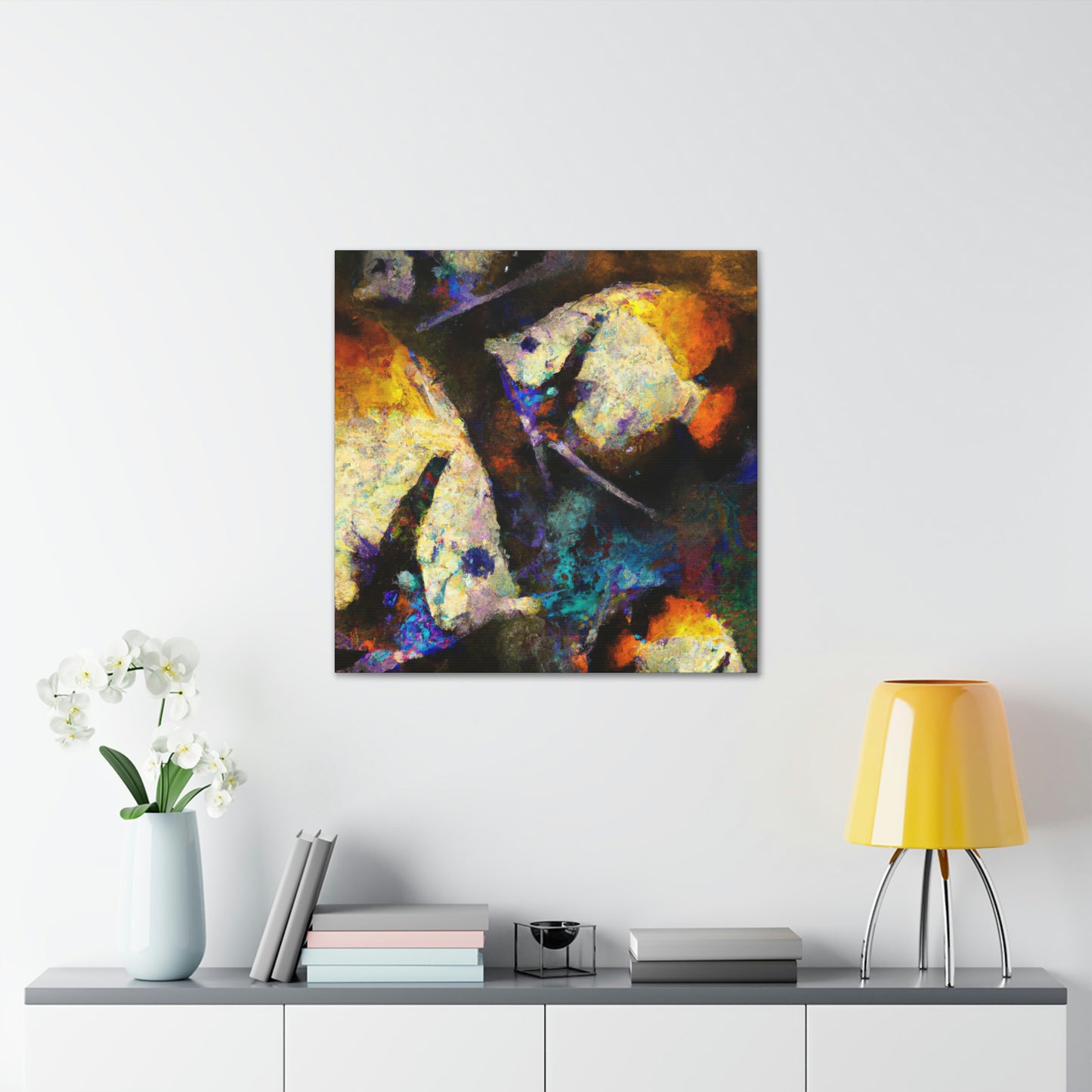 Glimmering Angelfish Painting - Canvas