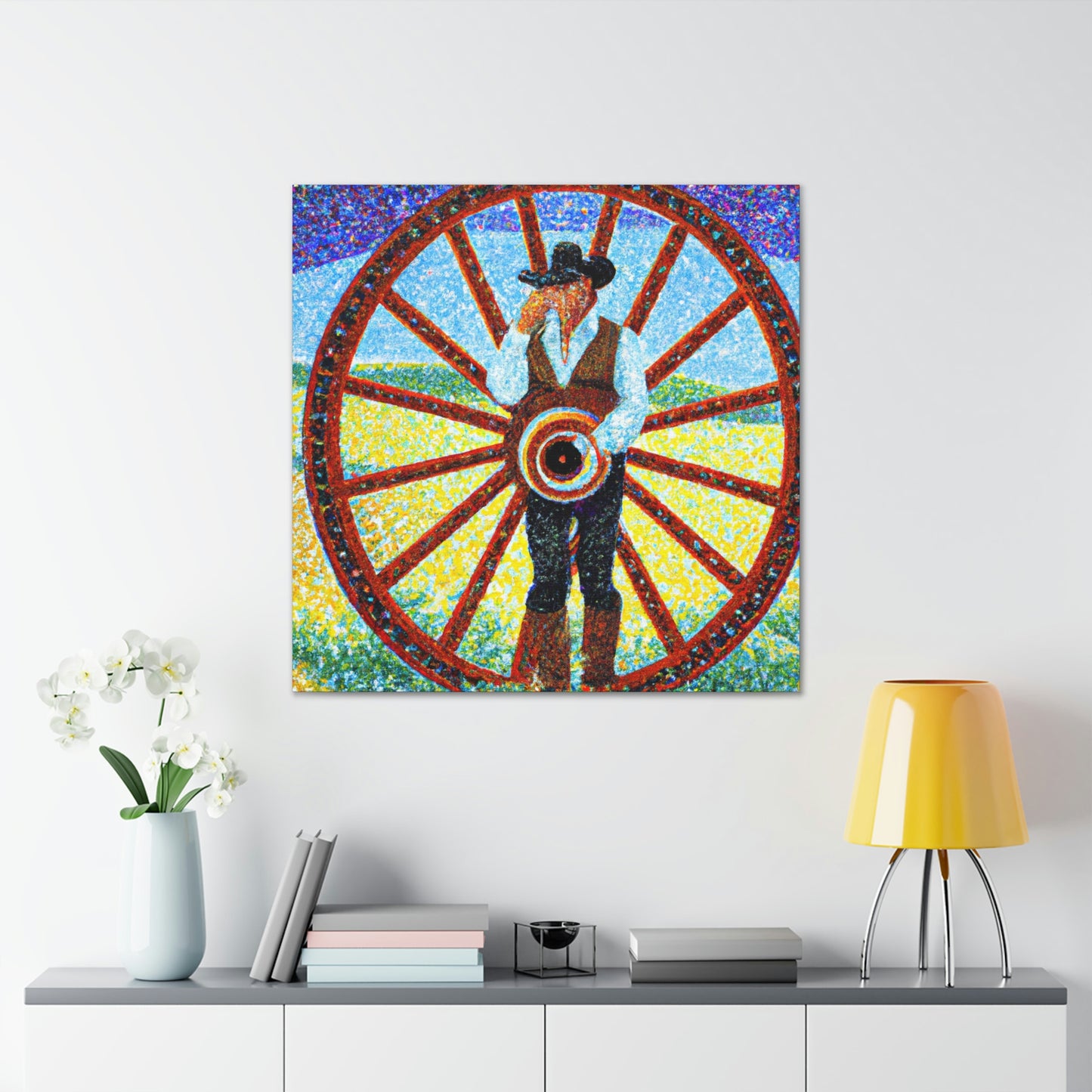 "Wheel of Time Pointillism" - Canvas