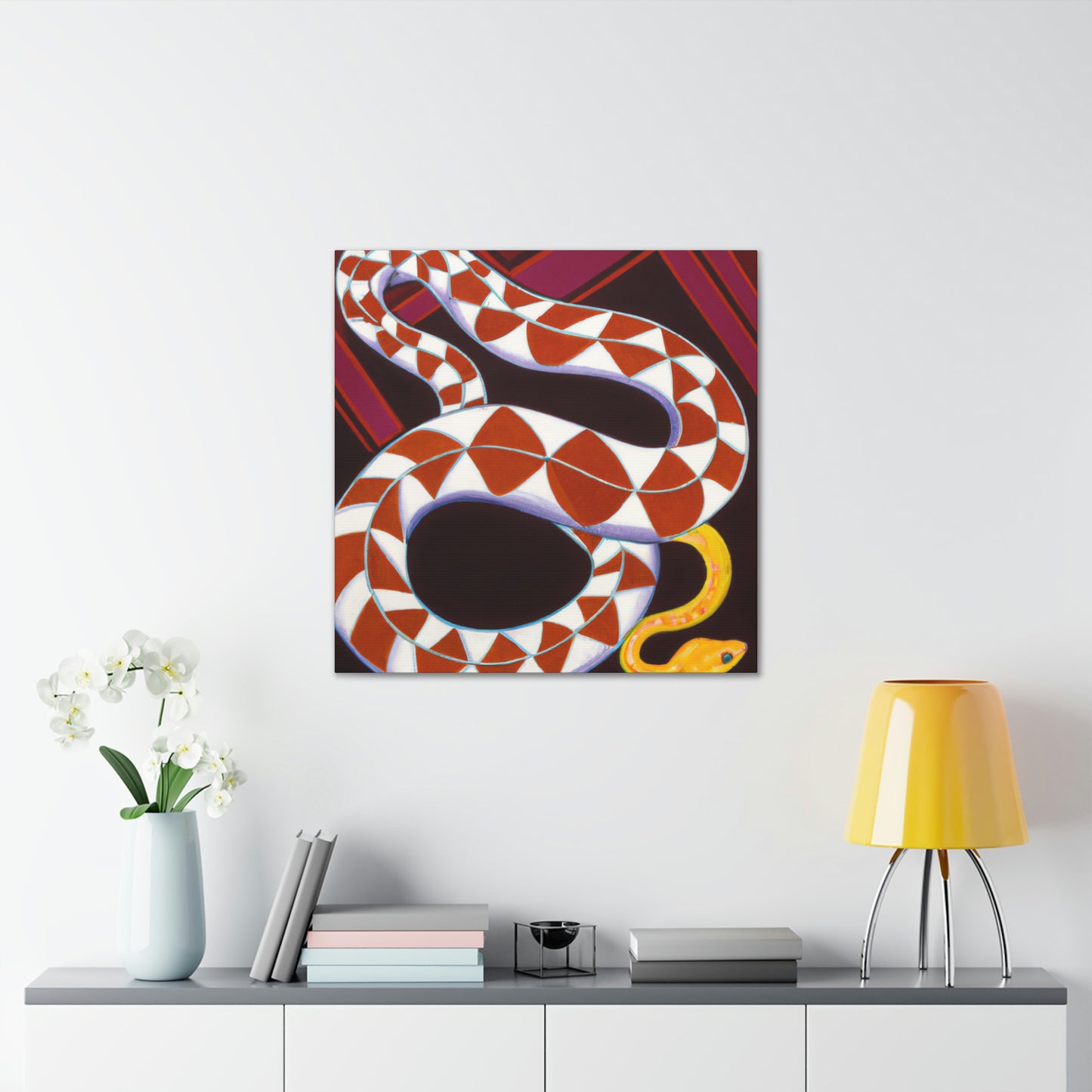 "Snake with Deco Poise" - Canvas