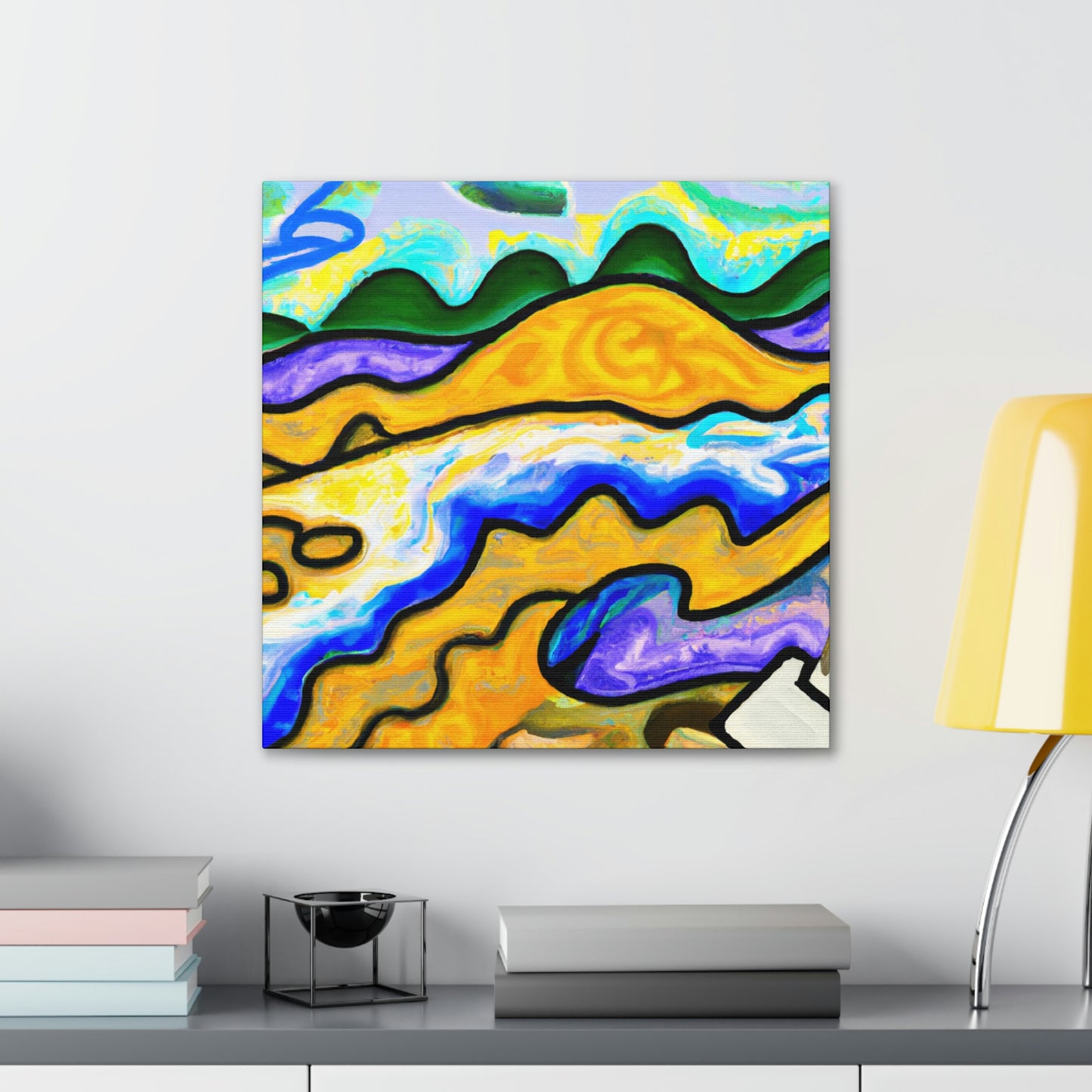 River at Twilight. - Canvas