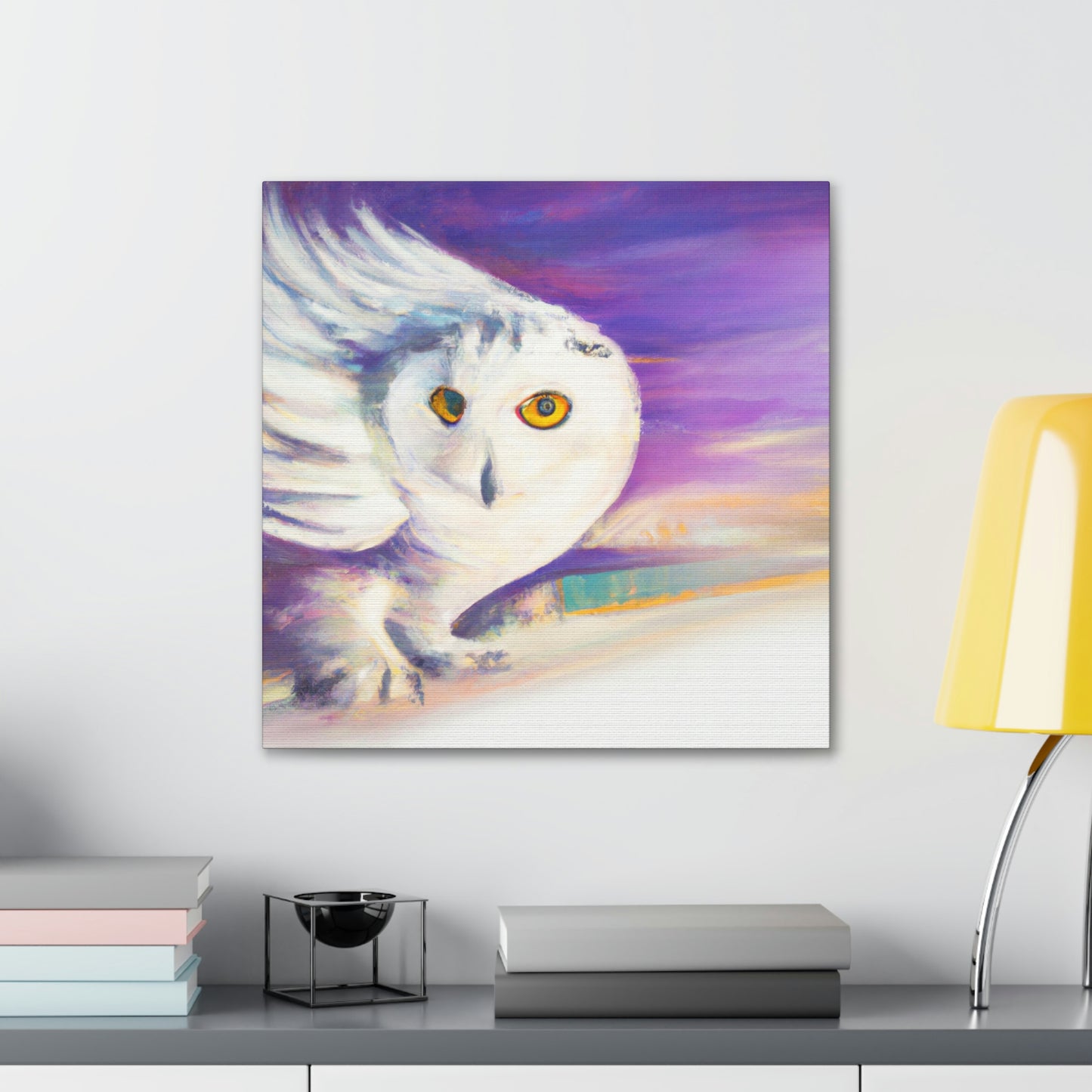 "Snowy Owl in Moonlight" - Canvas