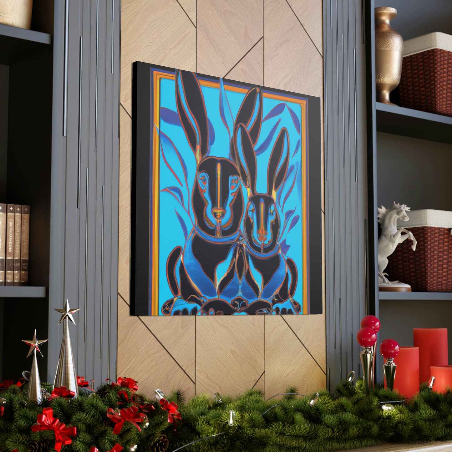 "Rabbits in Deco Land" - Canvas