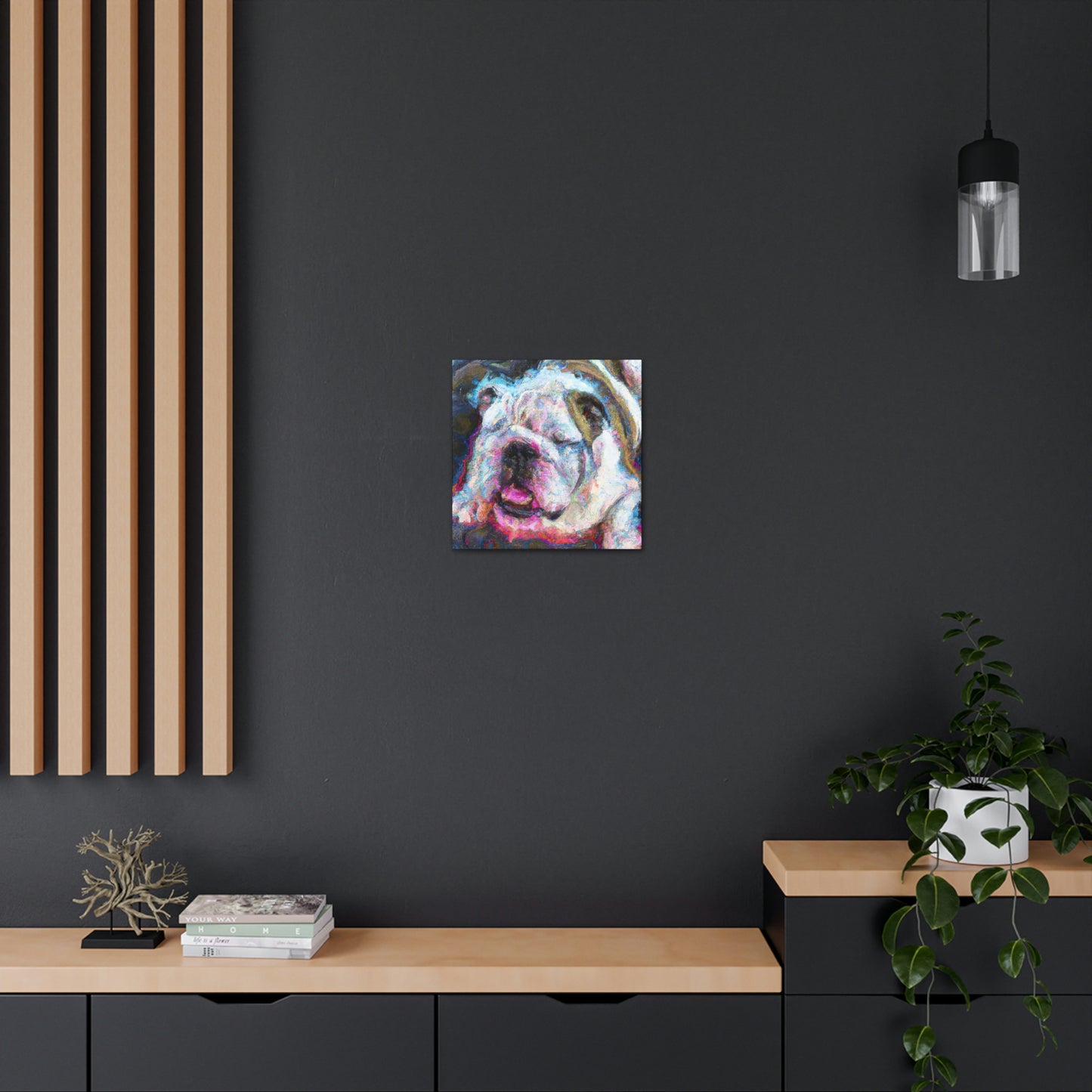 "English Bulldog Slumbering" - Canvas