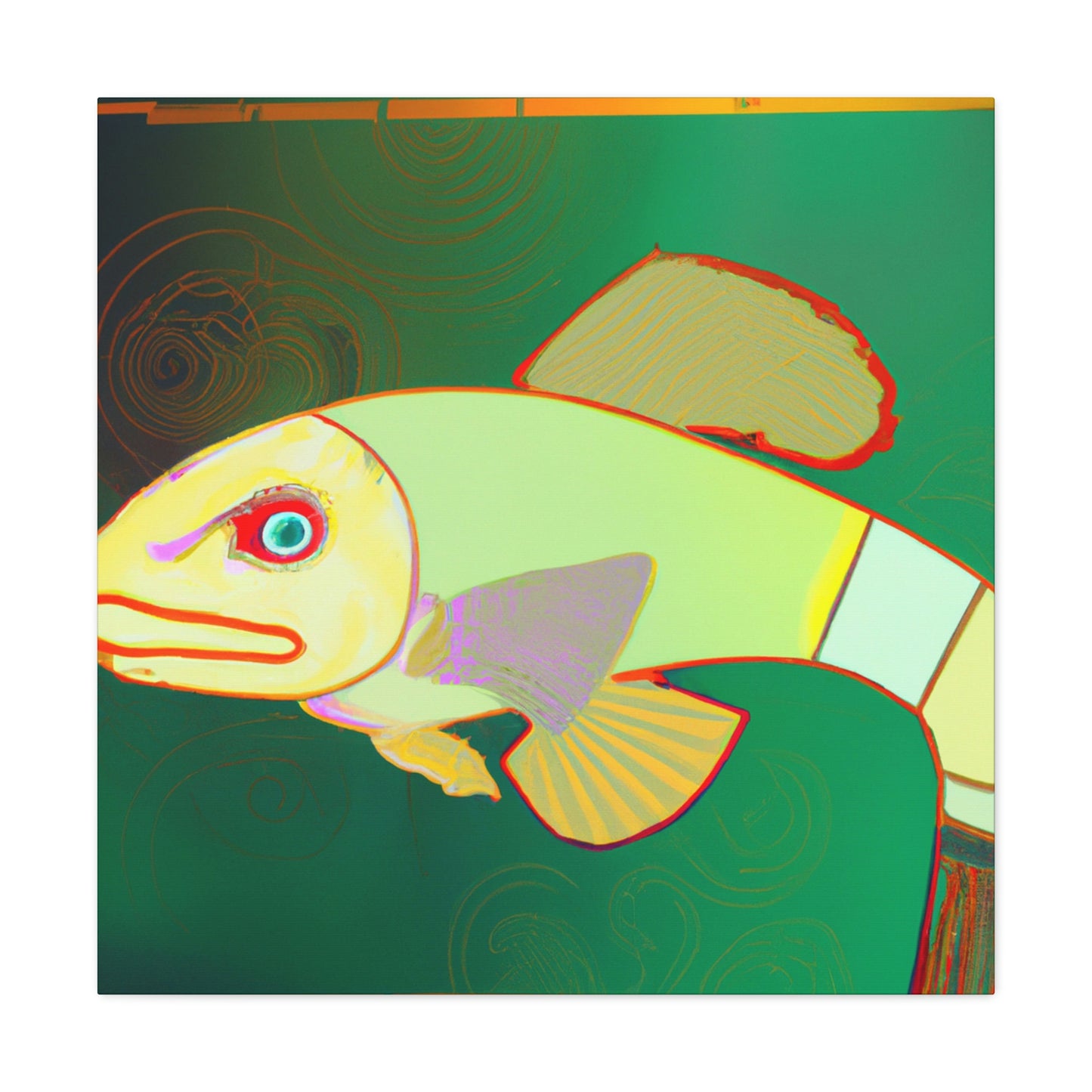 "Glittering Art Deco Killifish" - Canvas