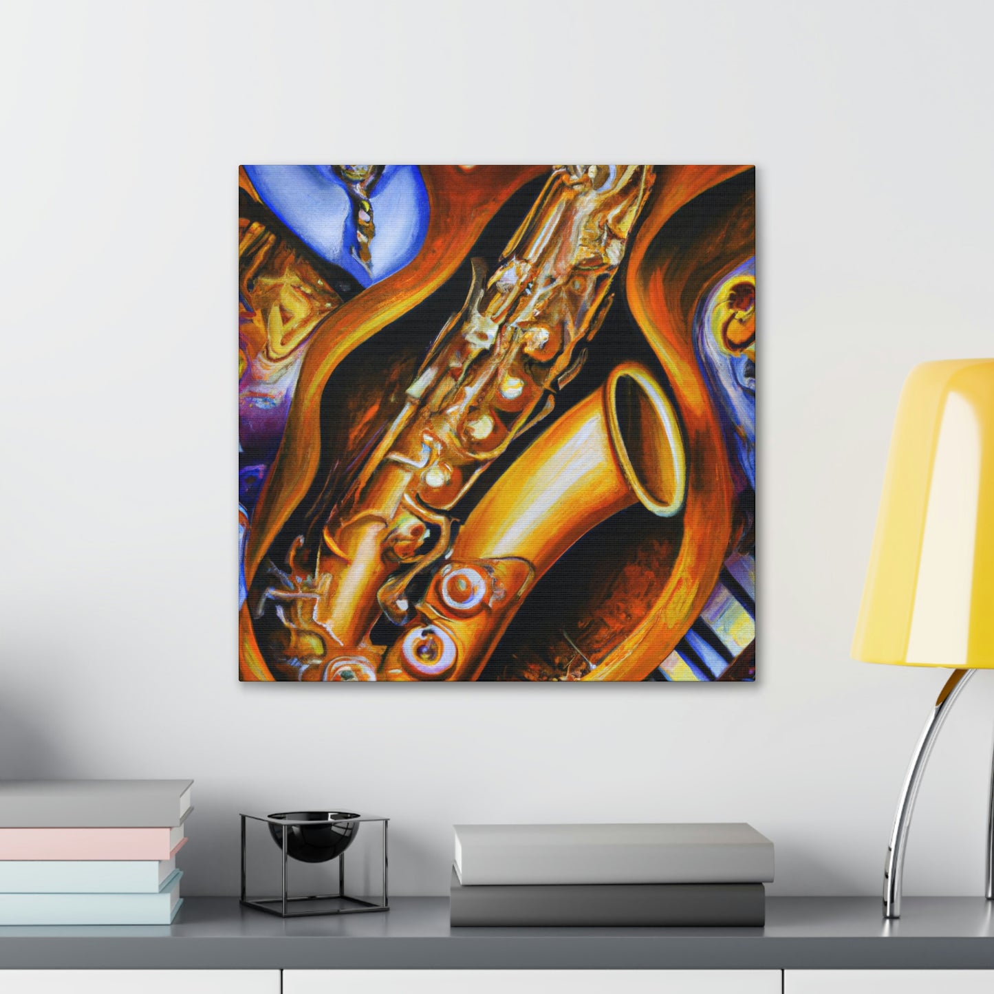 Saxophone in Abstract Forms - Canvas