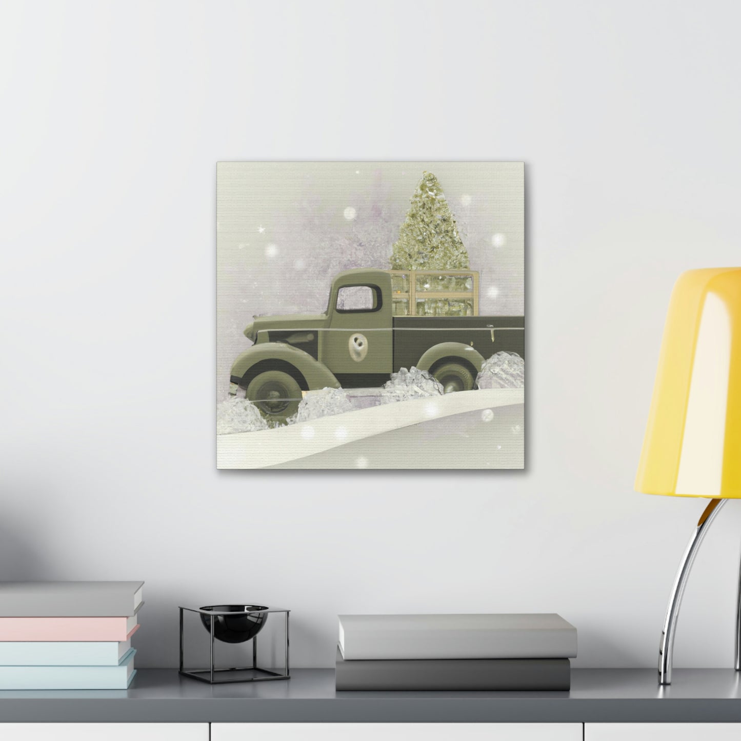 "Christmas Wishes Delivery Truck" - Canvas