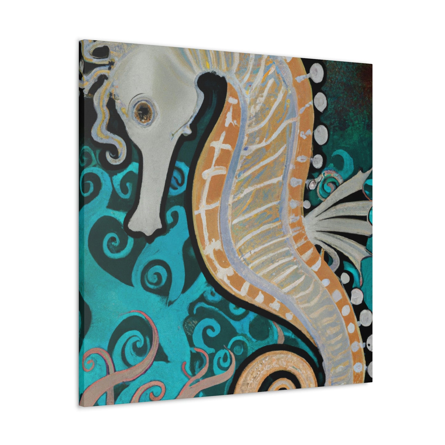 "Seahorse Art Deco Dream" - Canvas