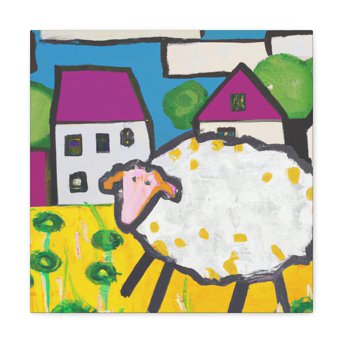 "Sheep in Splendid Hues" - Canvas