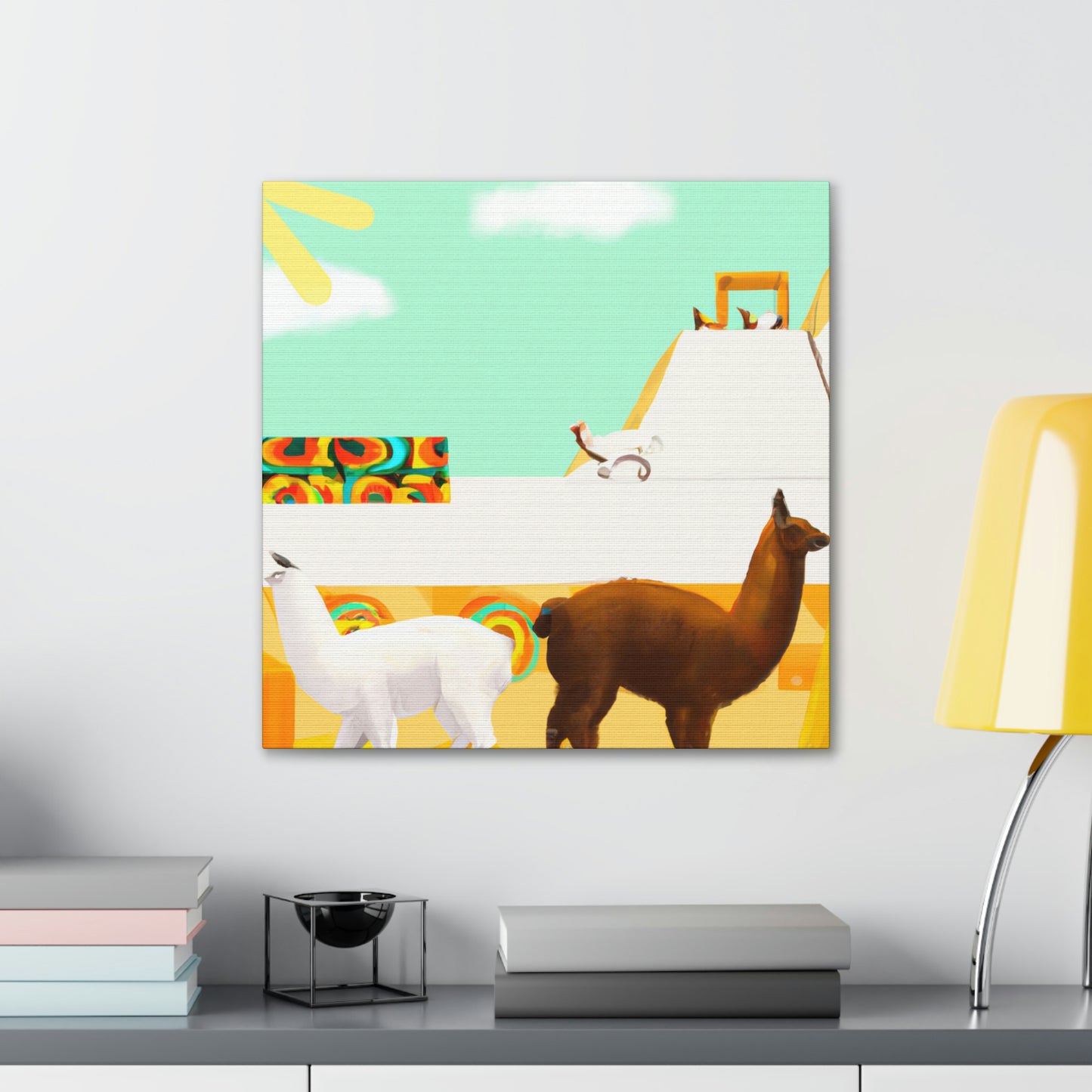 Llama in Art Deco - Canvas