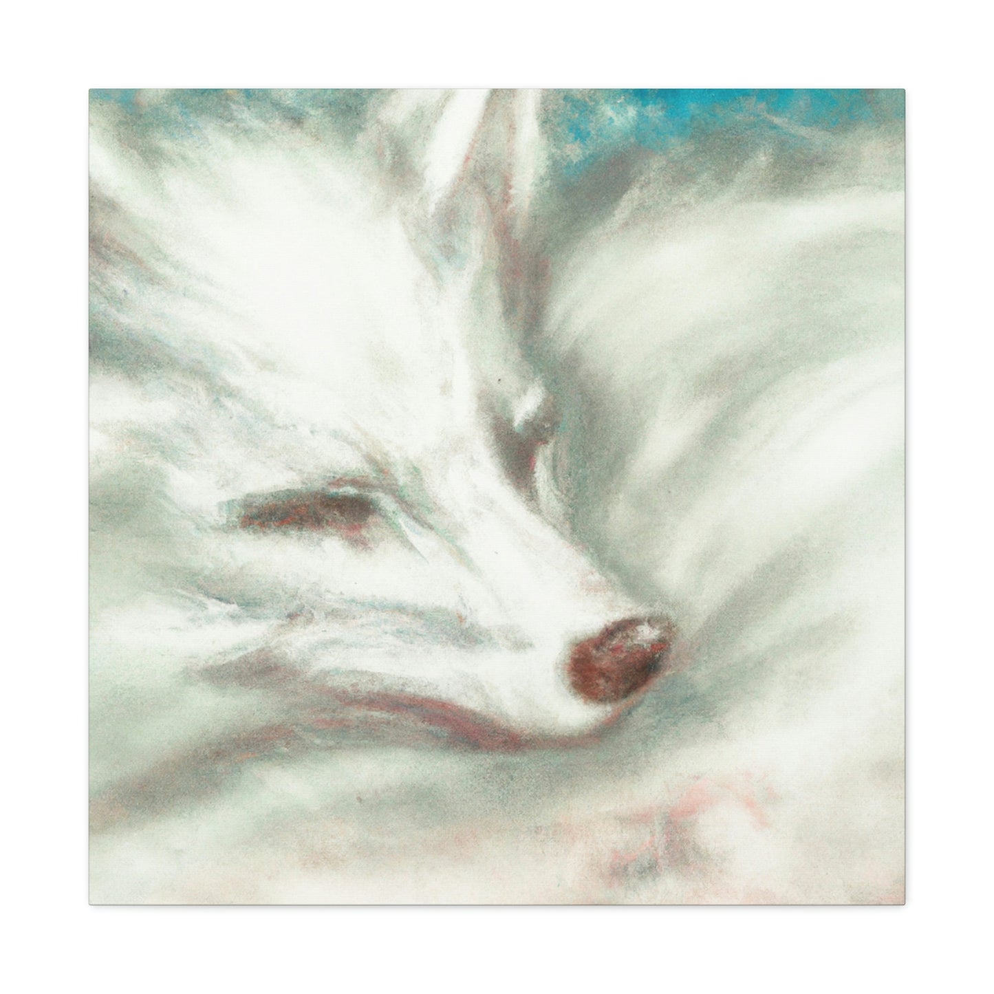 "Arctic Fox in White" - Canvas