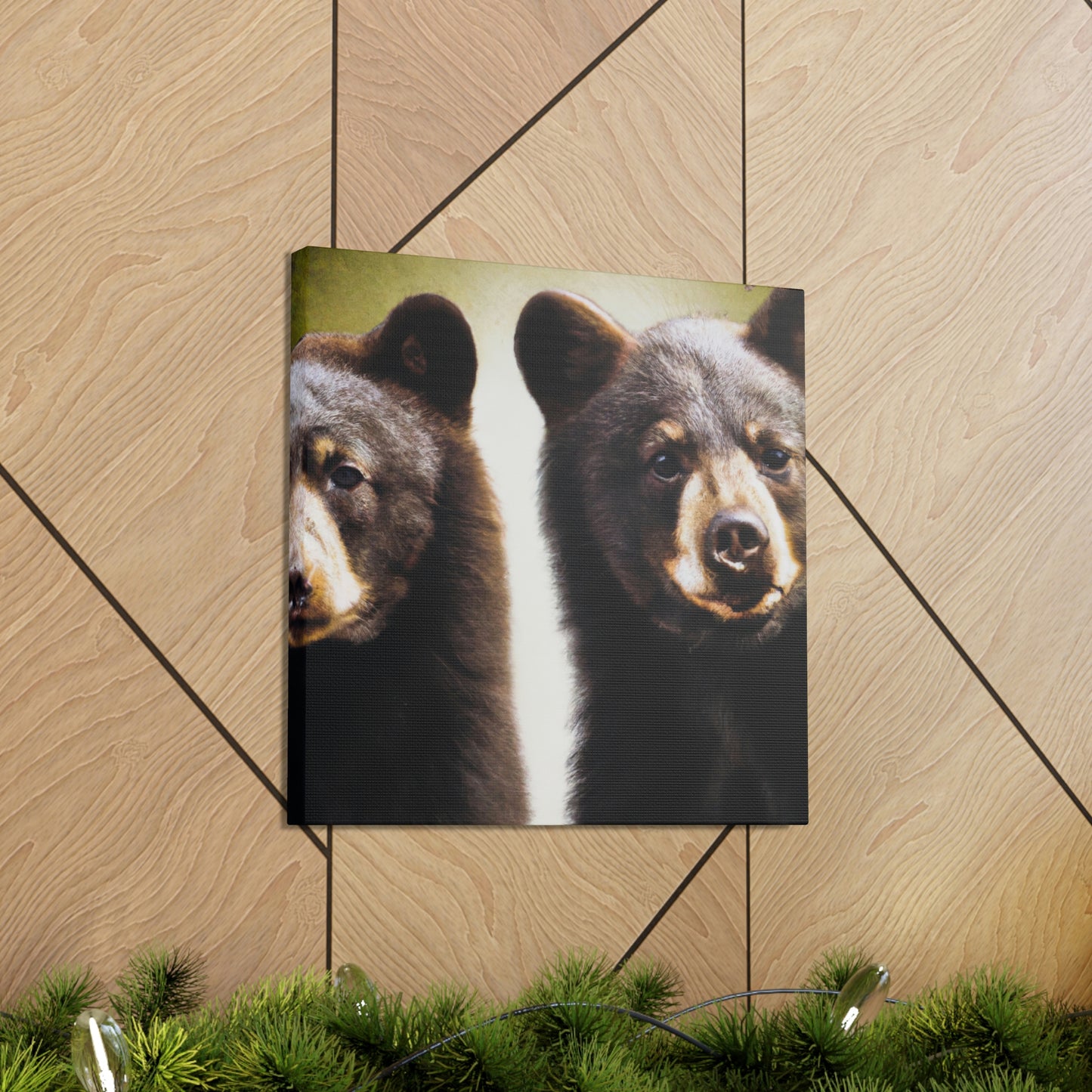 "Black Bears in Nature" - Canvas