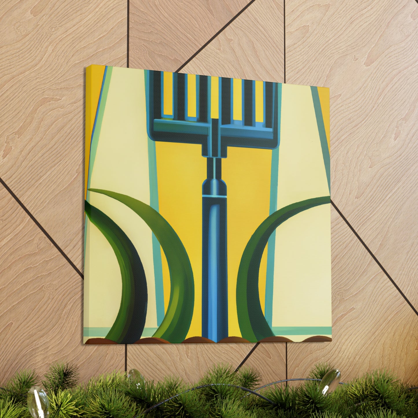 "Backlit Deco Pitchfork" - Canvas