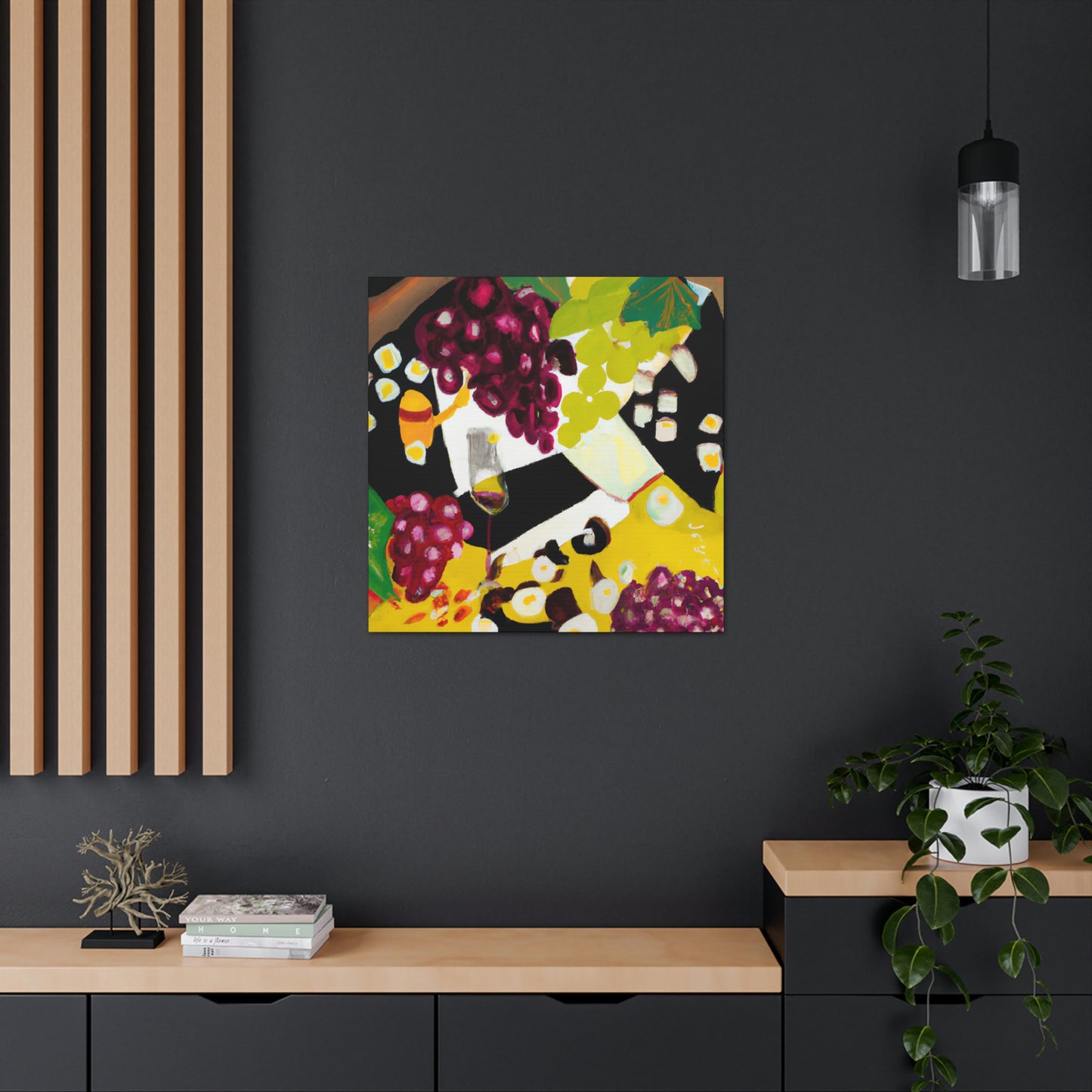 Cheese and Grapes Abstraction - Canvas