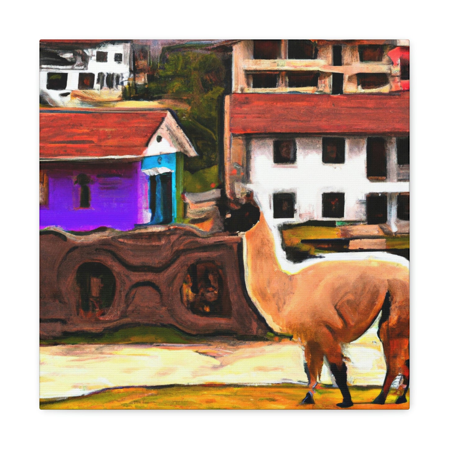 Llamas in Landscape - Canvas