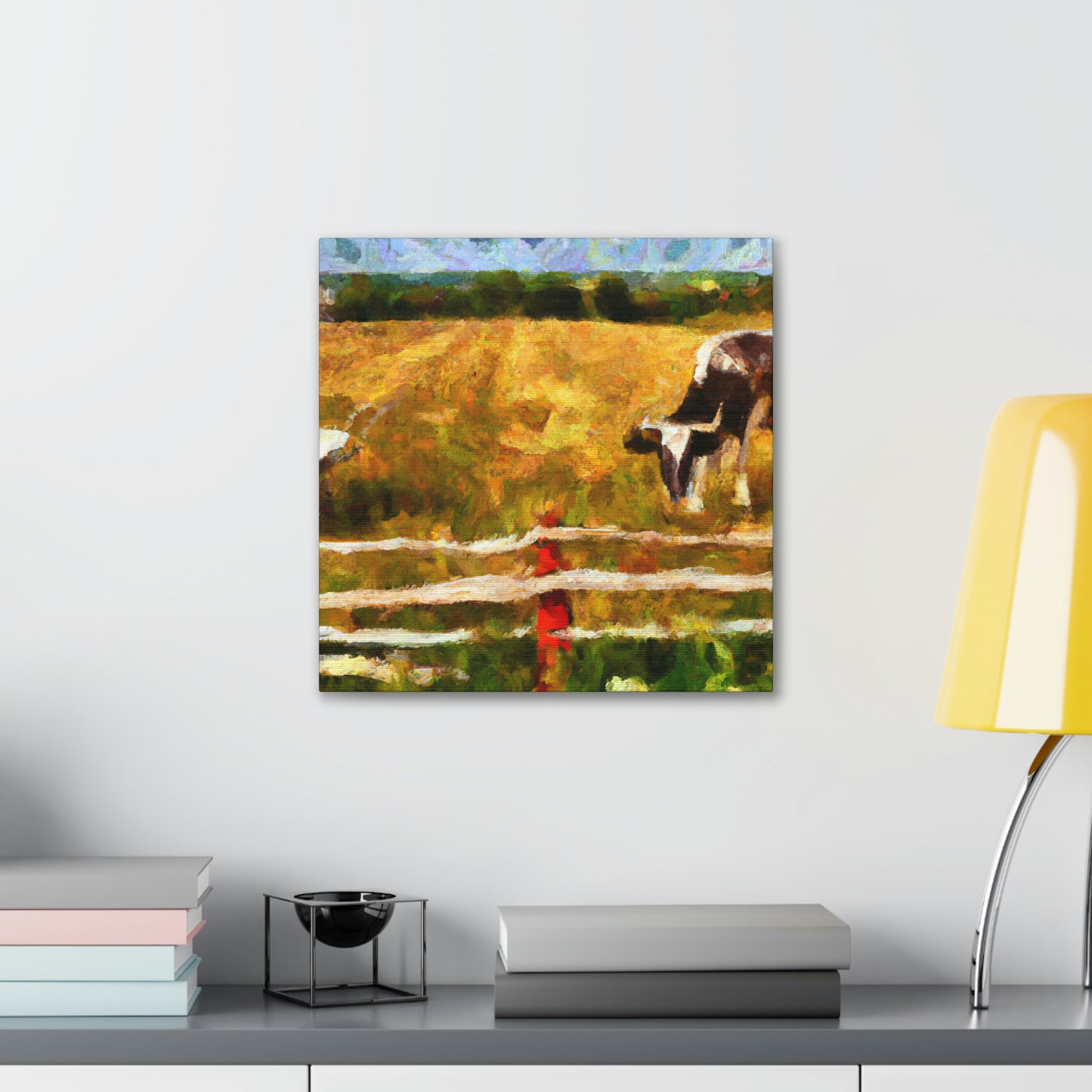 Cow On Pastureland - Canvas