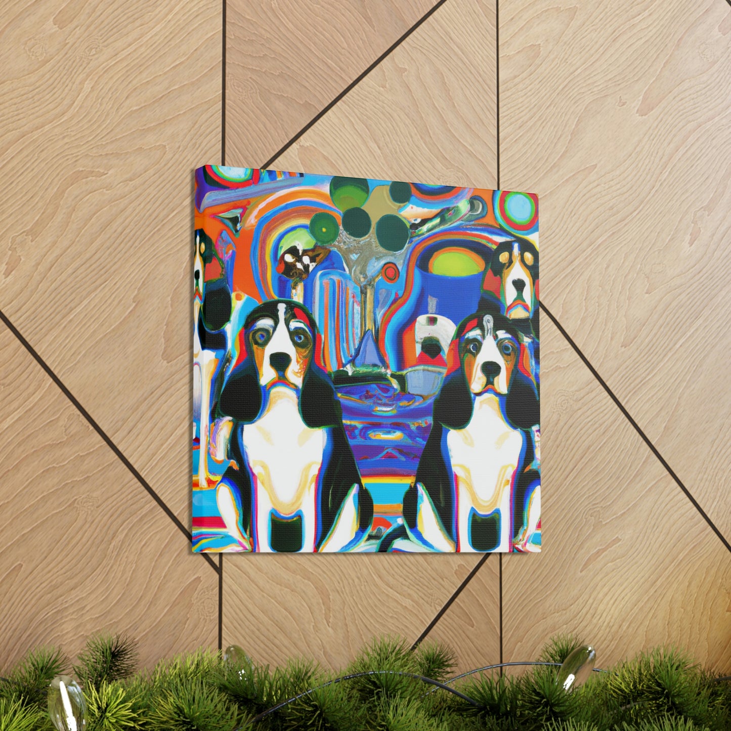 "Beagle in Art Deco" - Canvas