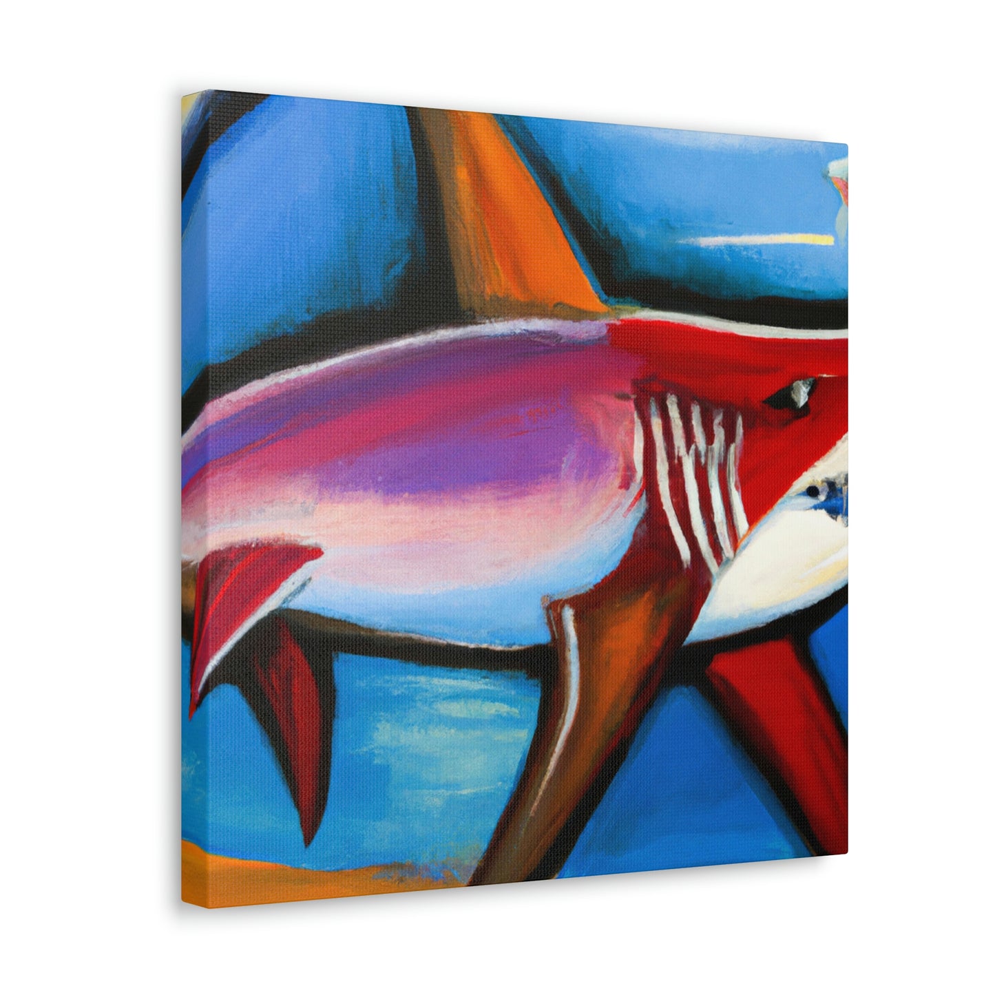 "Fearsome Shark Swimming" - Canvas