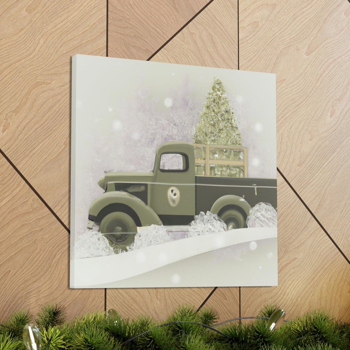 "Christmas Wishes Delivery Truck" - Canvas