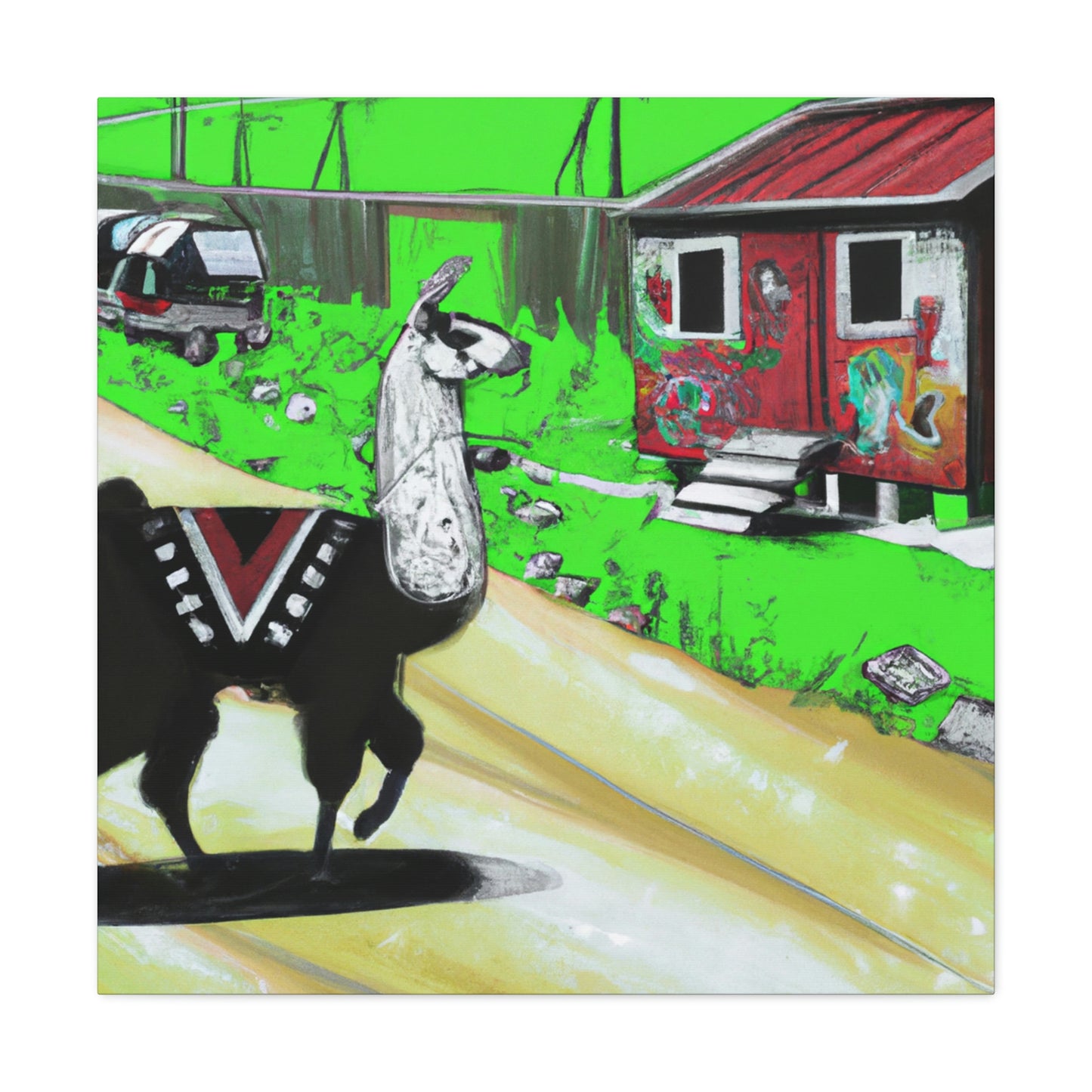 Llama in the City - Canvas