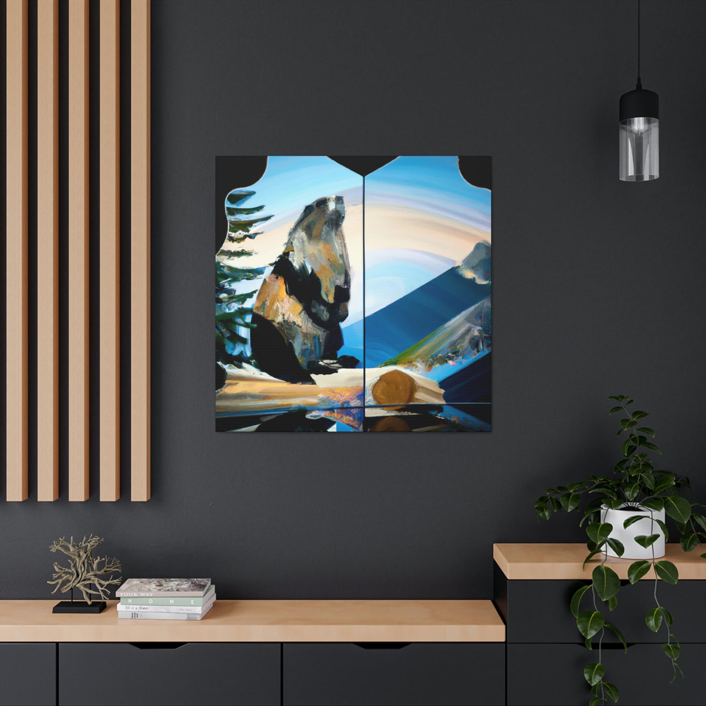 Marmot in Moonlight Glow - Canvas