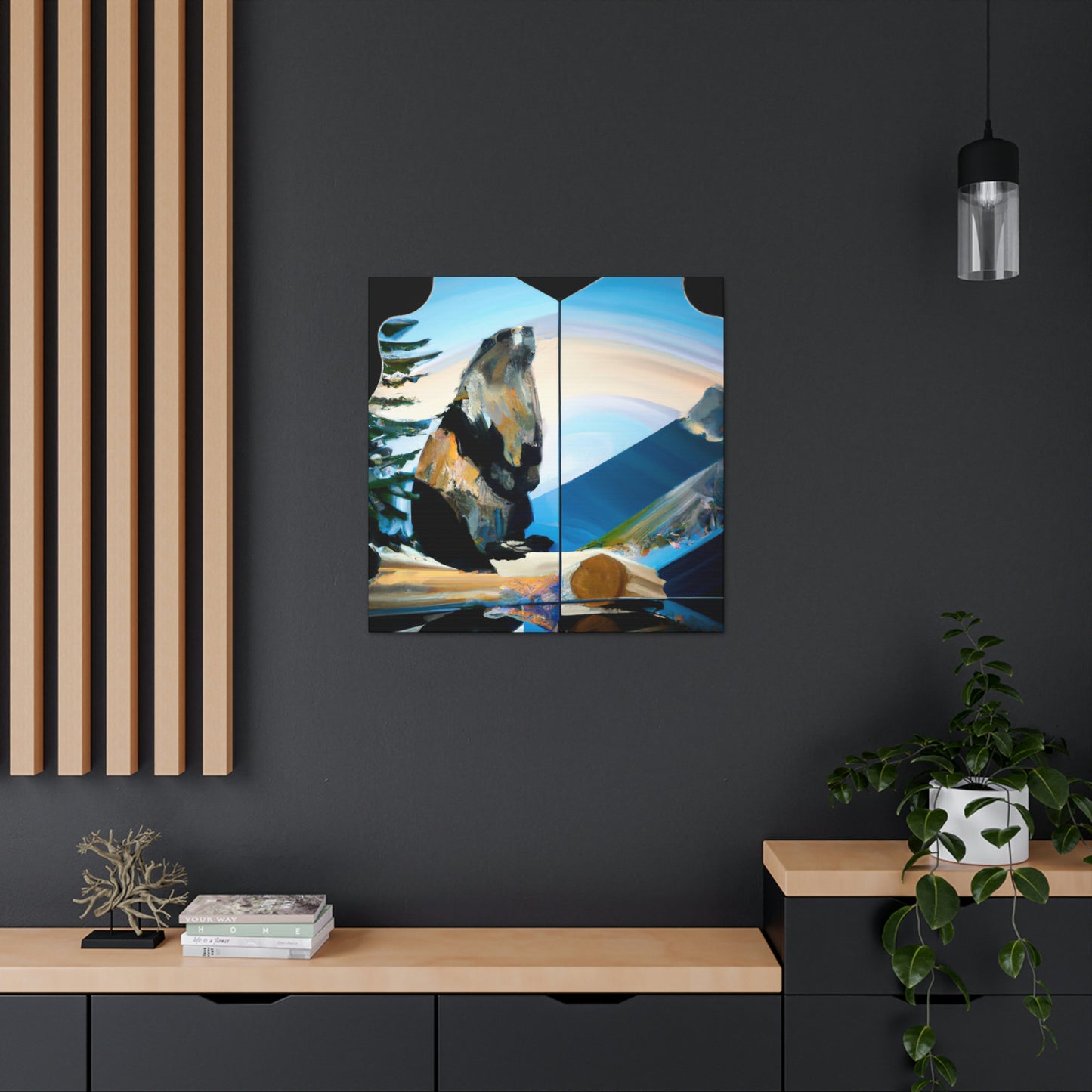 Marmot in Moonlight Glow - Canvas